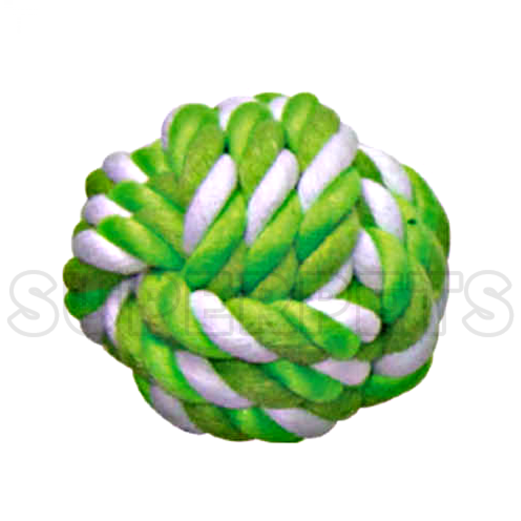 OPSP - 63680 - Green/White Ball Rope Toy 2.5"Superpets Trading