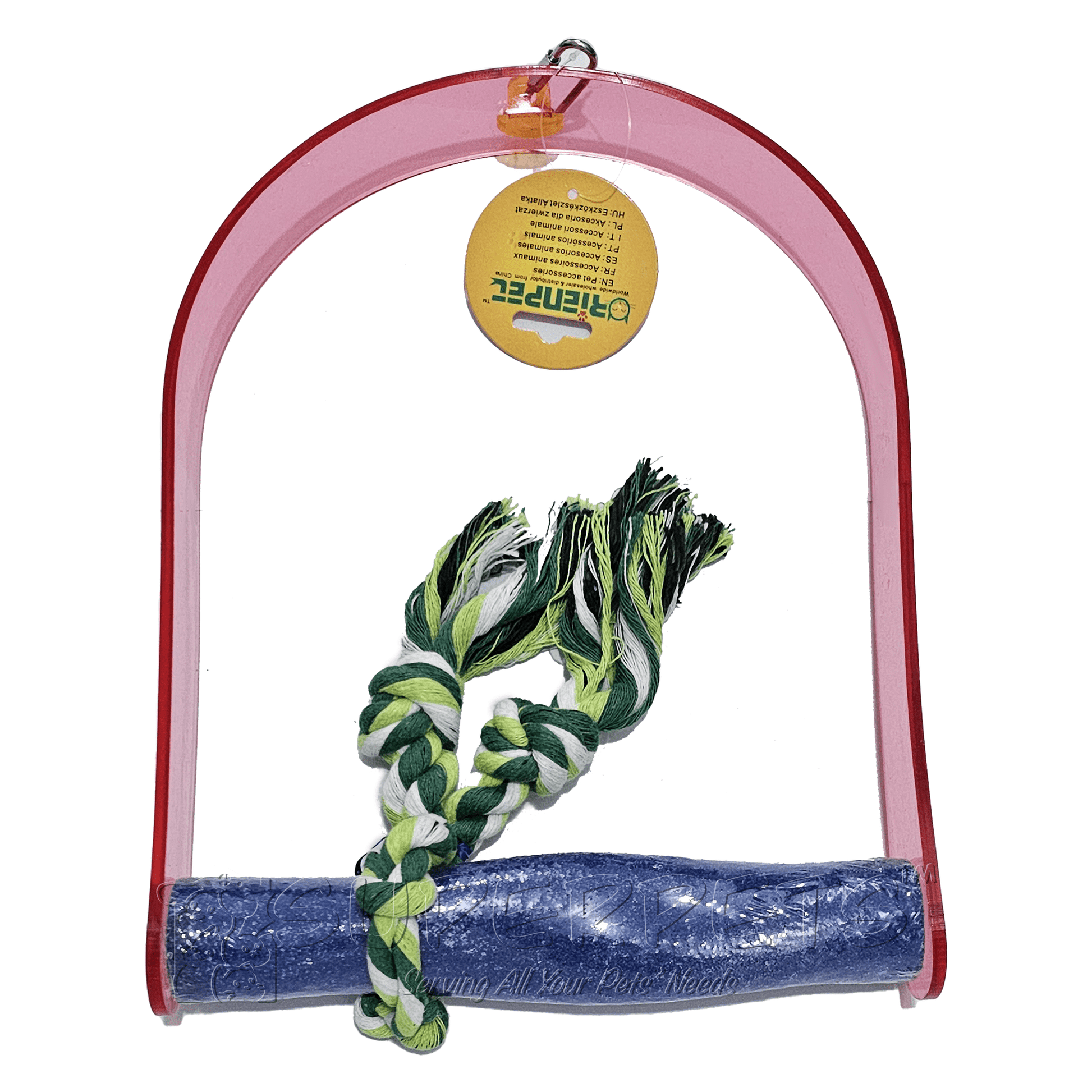OPSP 7906 - Acrylic swing with Sand perch 33x21x4.2cmSuperpets Trading