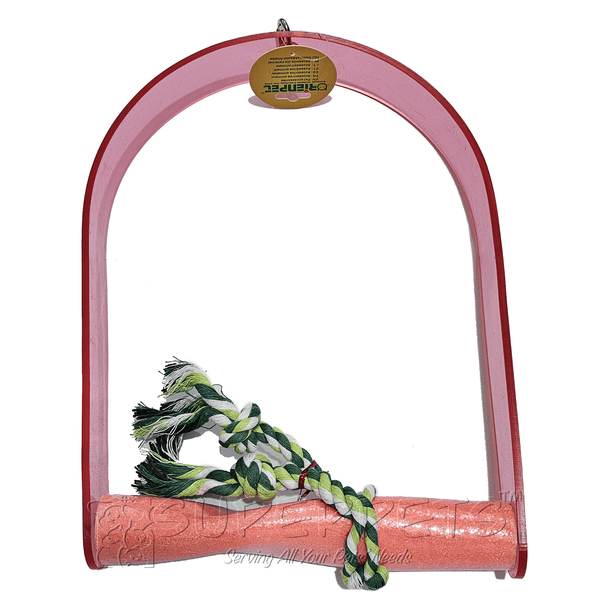 OPSP 7907 - Acrylic swing with Sand perch 41x26x4.7cmSuperpets Trading