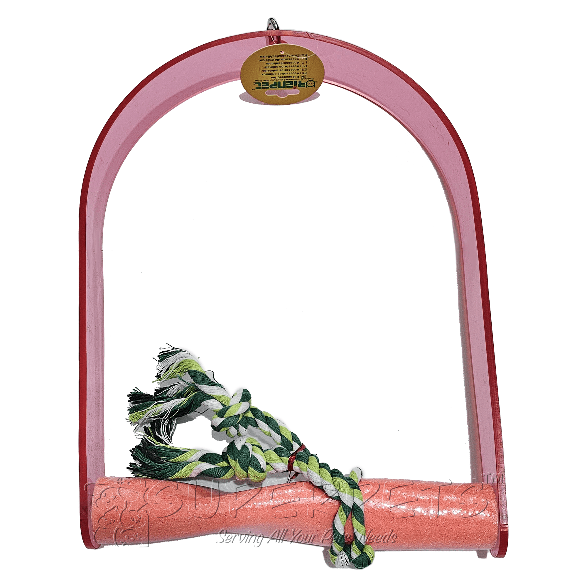 OPSP 7907 - Acrylic swing with Sand perch 41x26x4.7cmSuperpets Trading