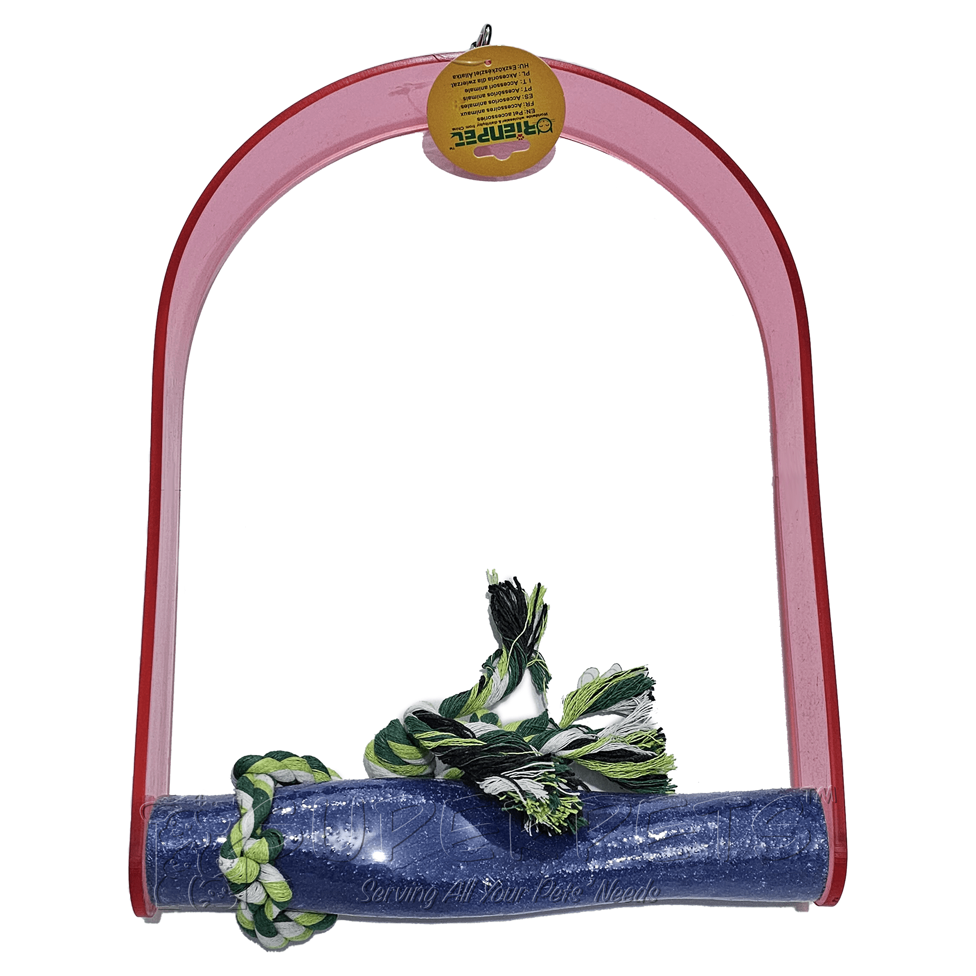 OPSP 7907 - Acrylic swing with Sand perch 41x26x4.7cmSuperpets Trading