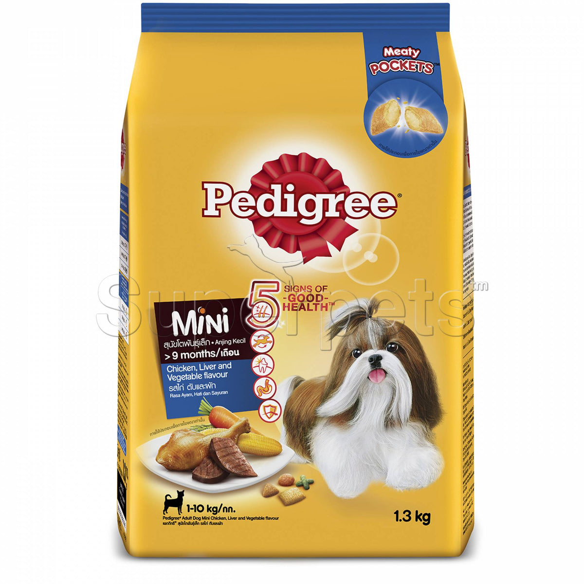 Pedigree - Adult Mini (1-10kg) Chicken, Liver & Vegetables 1.3kgDogsSuperpets Trading
