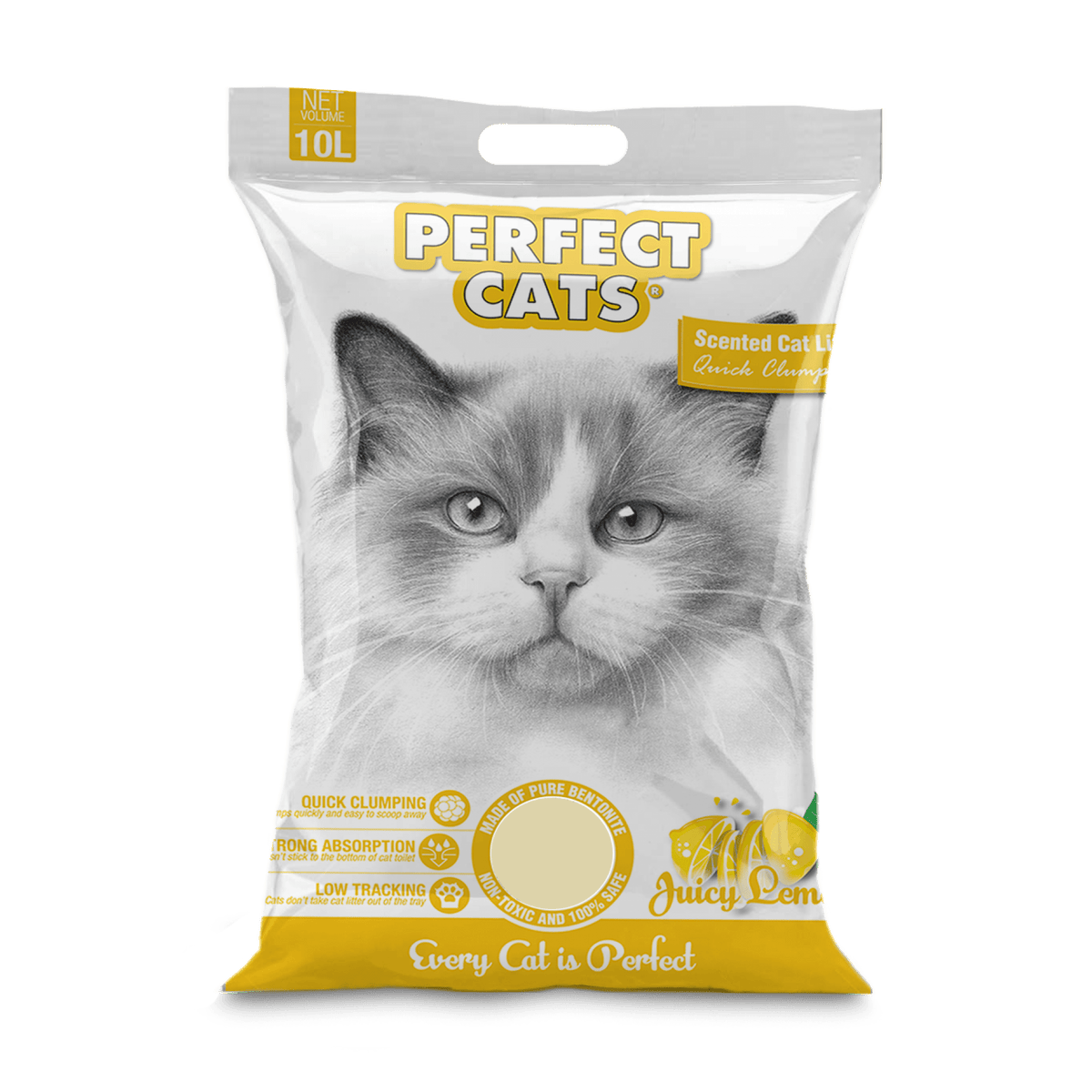 Perfect Cats Litter - Lemon Flavor 10LSuperpets Trading