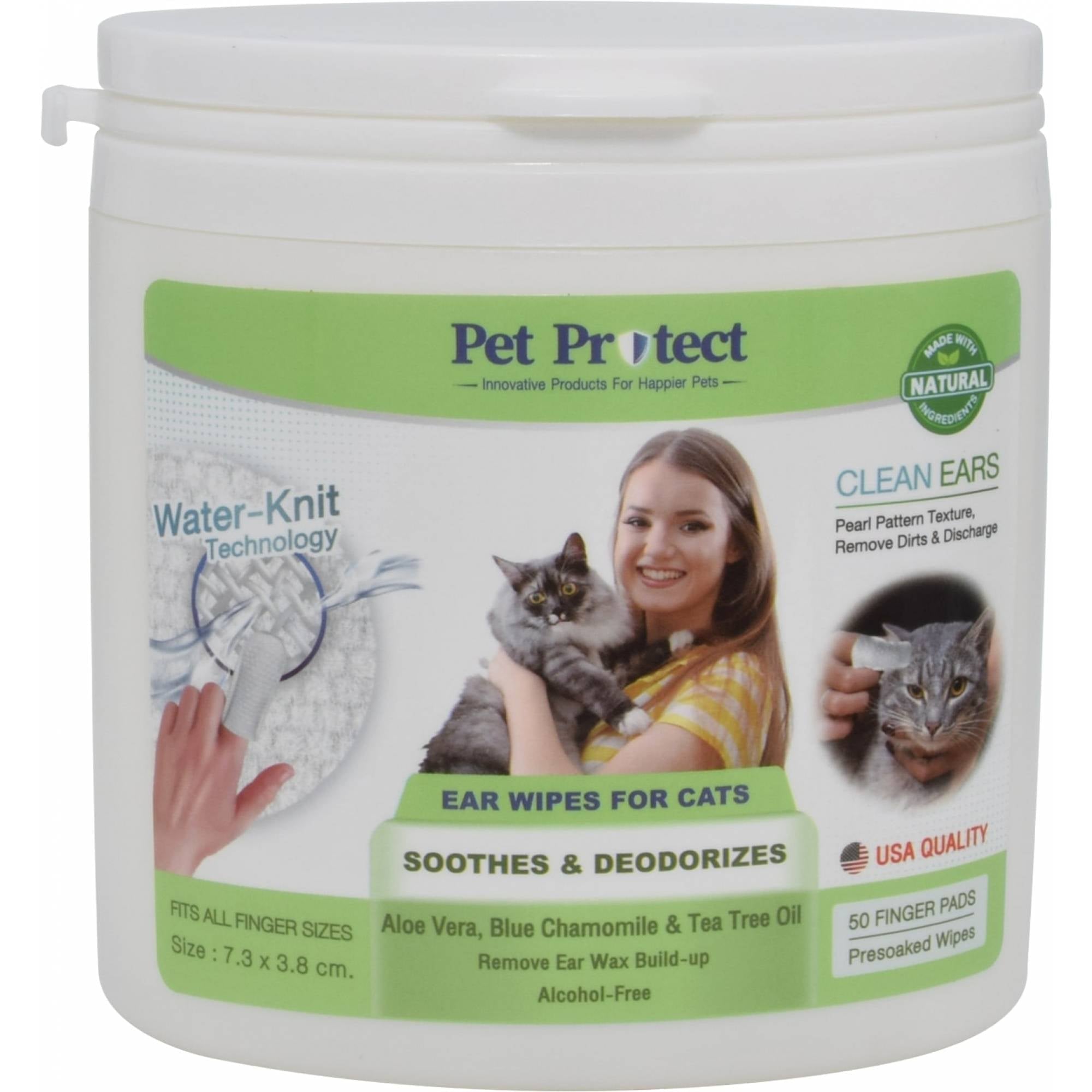 Pet Protect - Cat Ear Wipes 50pcs (Finger size wipe)Superpets Trading