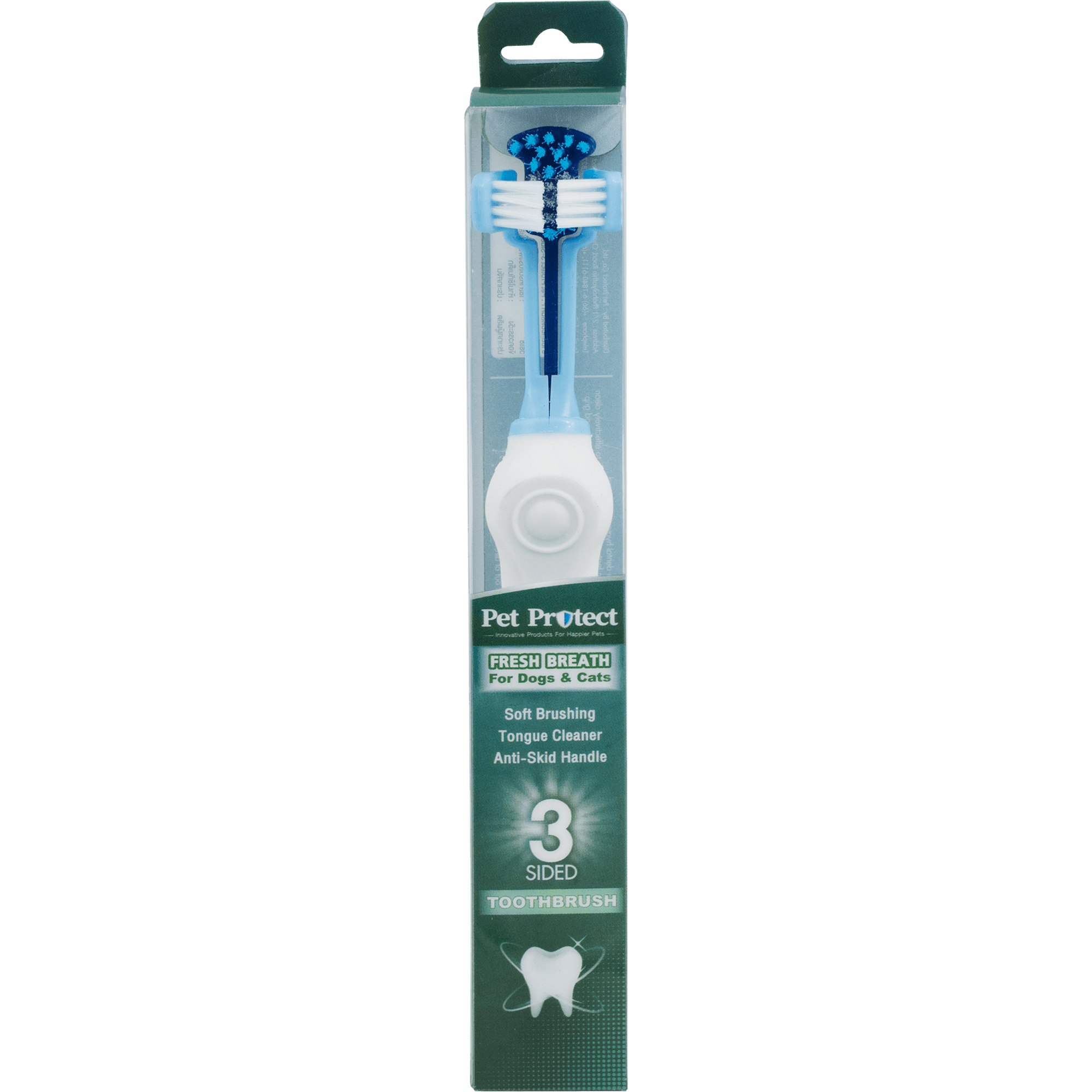 Pet Protect - Toothbrush 3-Sided Size 17x2.5cmSuperpets Trading
