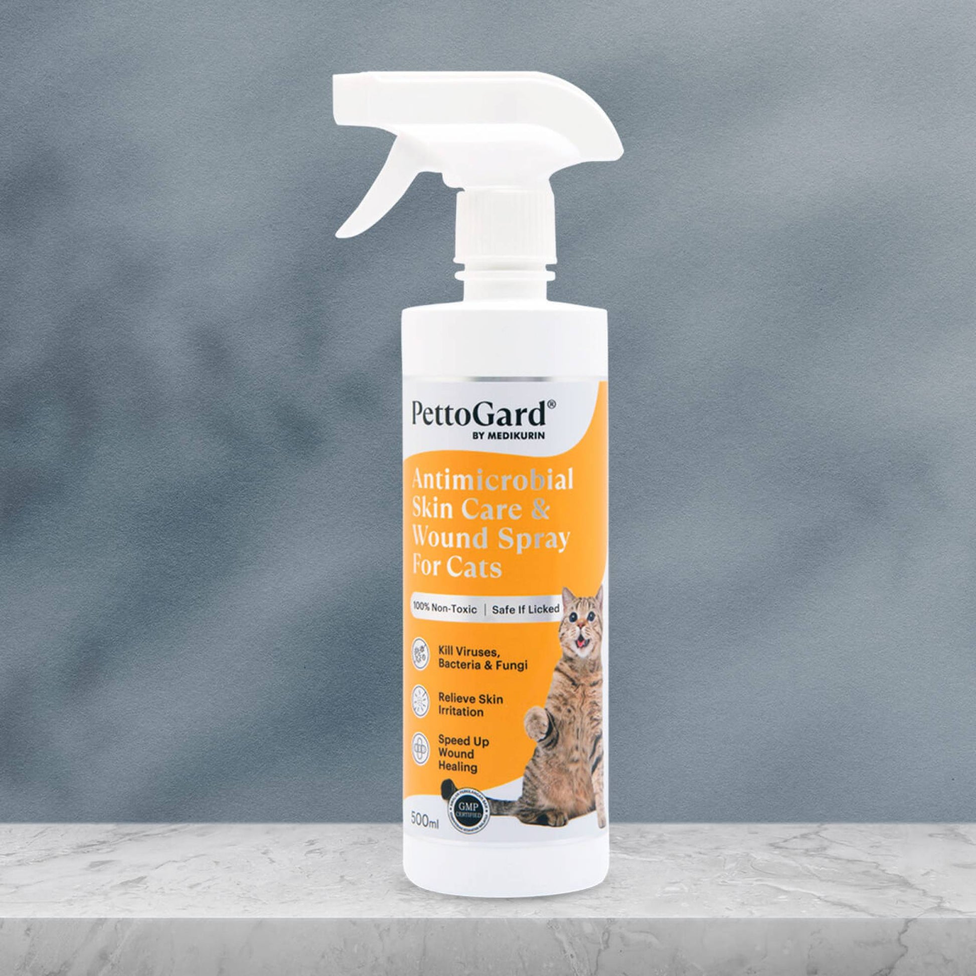 PettoGard® Antimicrobial Skin Care & Wound Spray for Cats 500mlDogsSuperpets Trading