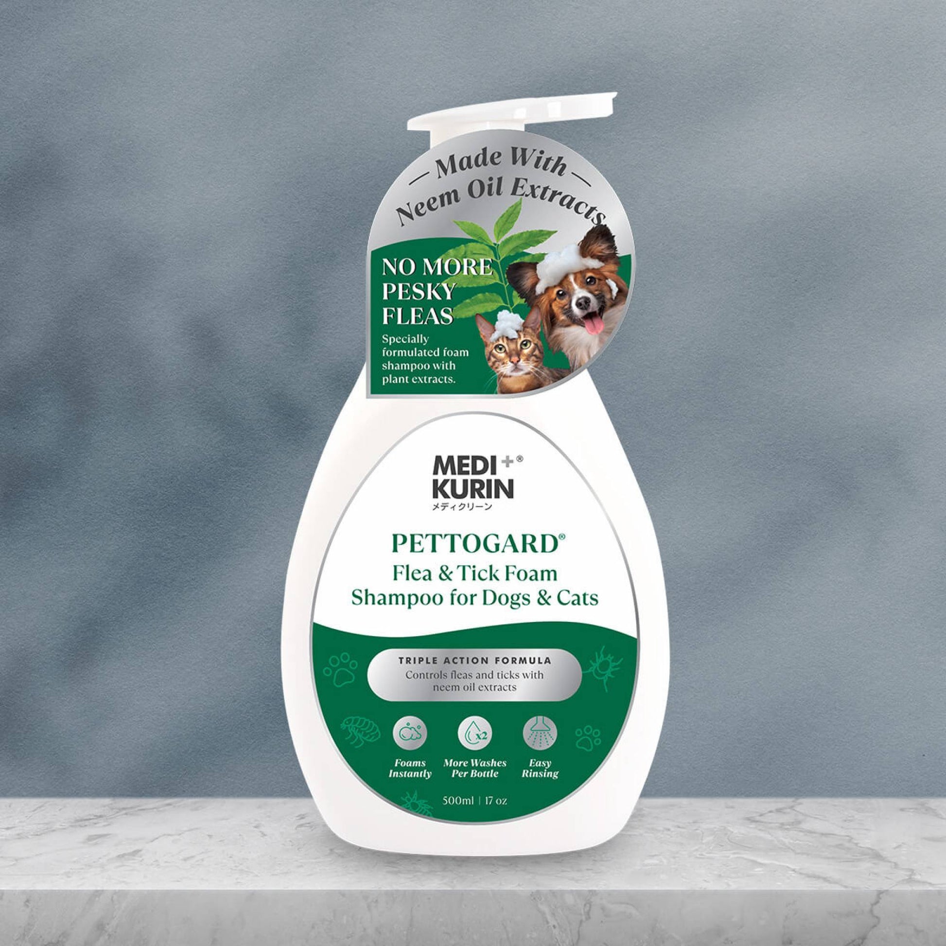 PettoGard® Flea & Tick Foam Shampoo for Dogs & Cats 500mlSuperpets Trading