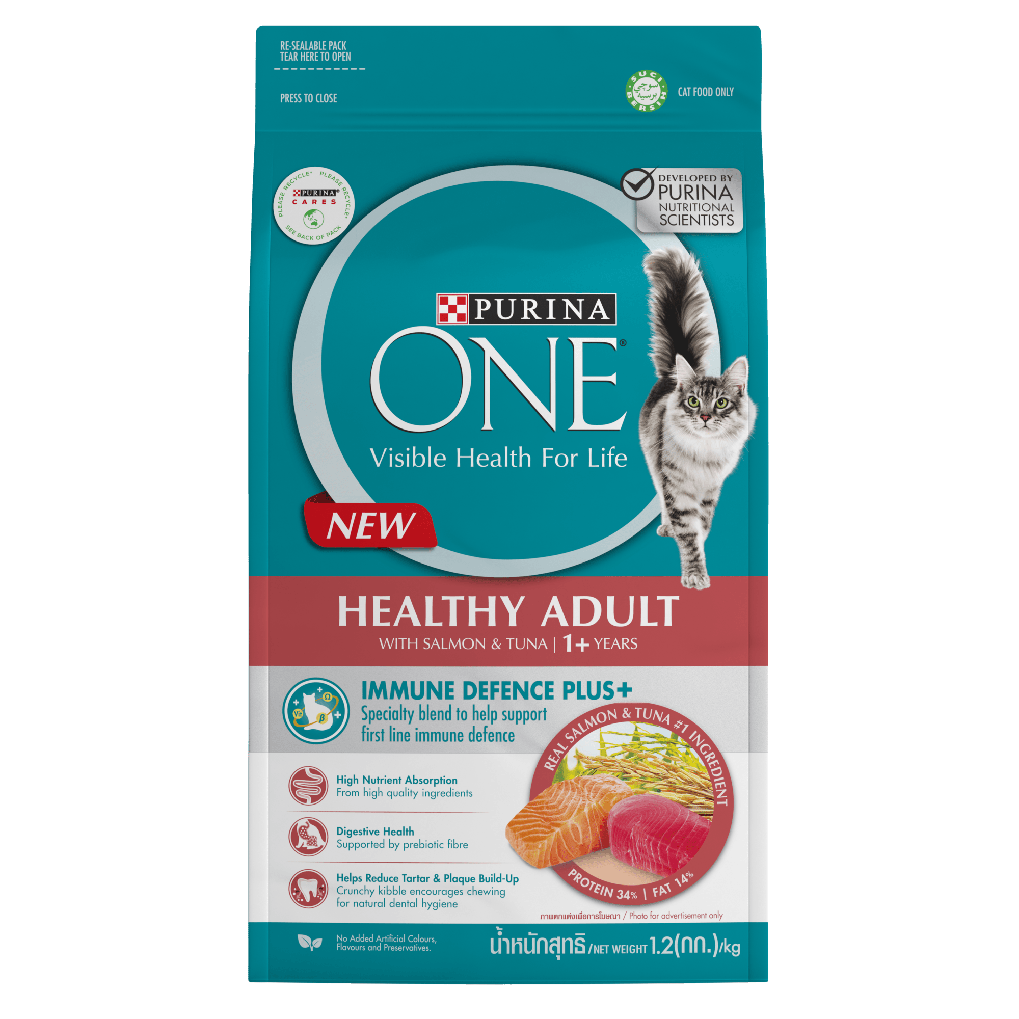 PurinaOne - Cat Adult - Active Healthy Adult Salmon 1.2kgSuperpets Trading