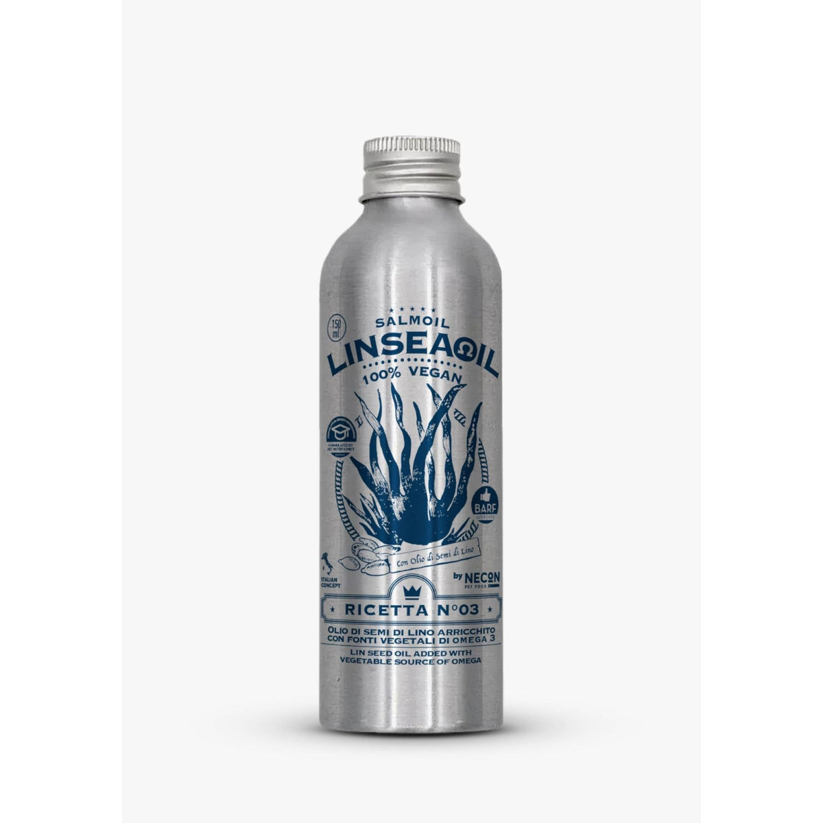 Salmoil Linseed Oil - Recipe 3 - Vegan Supplement (Blue) 150mlSuperpets Trading