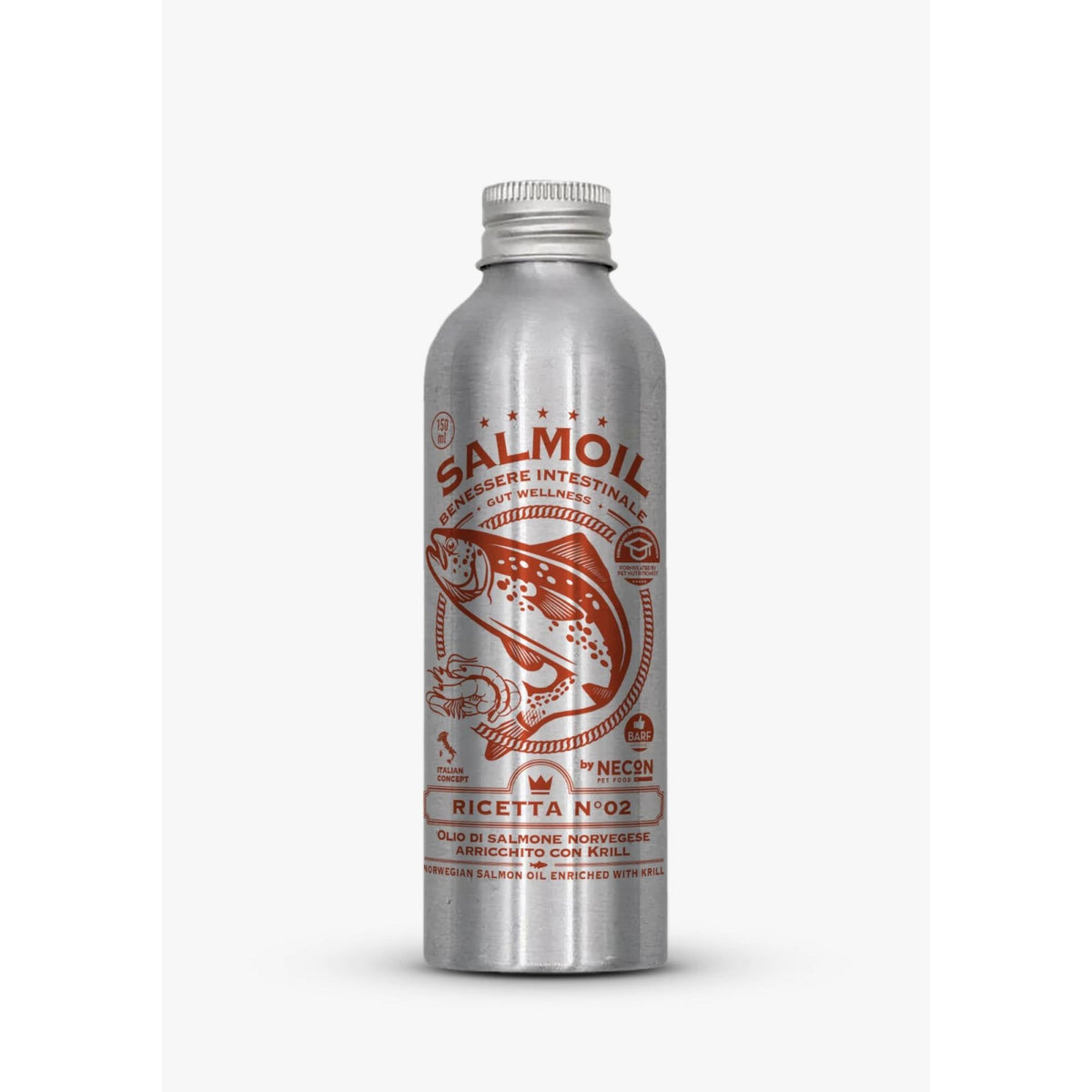 Salmoil Norwegian Salmon Oil - Recipe 2 - Gut Wellness Supplement (Orange/red) 150mlSuperpets Trading