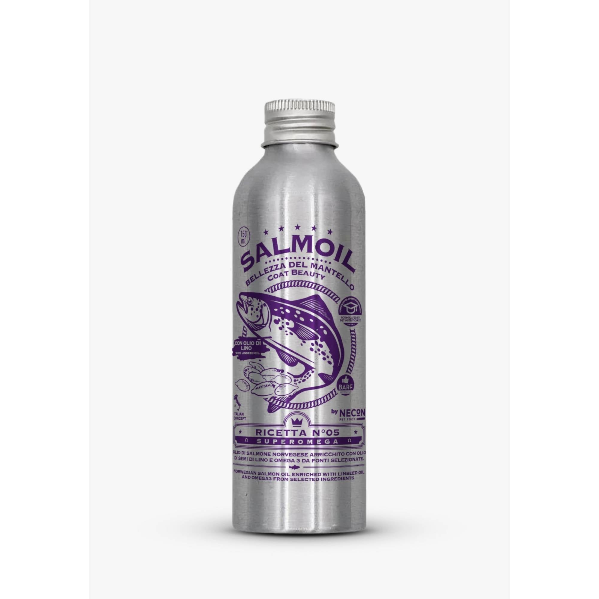 Salmoil Norwegian Salmon Oil - Recipe 5 - Skin & Coat Beauty Supplement (Purple) 150mlSuperpets Trading