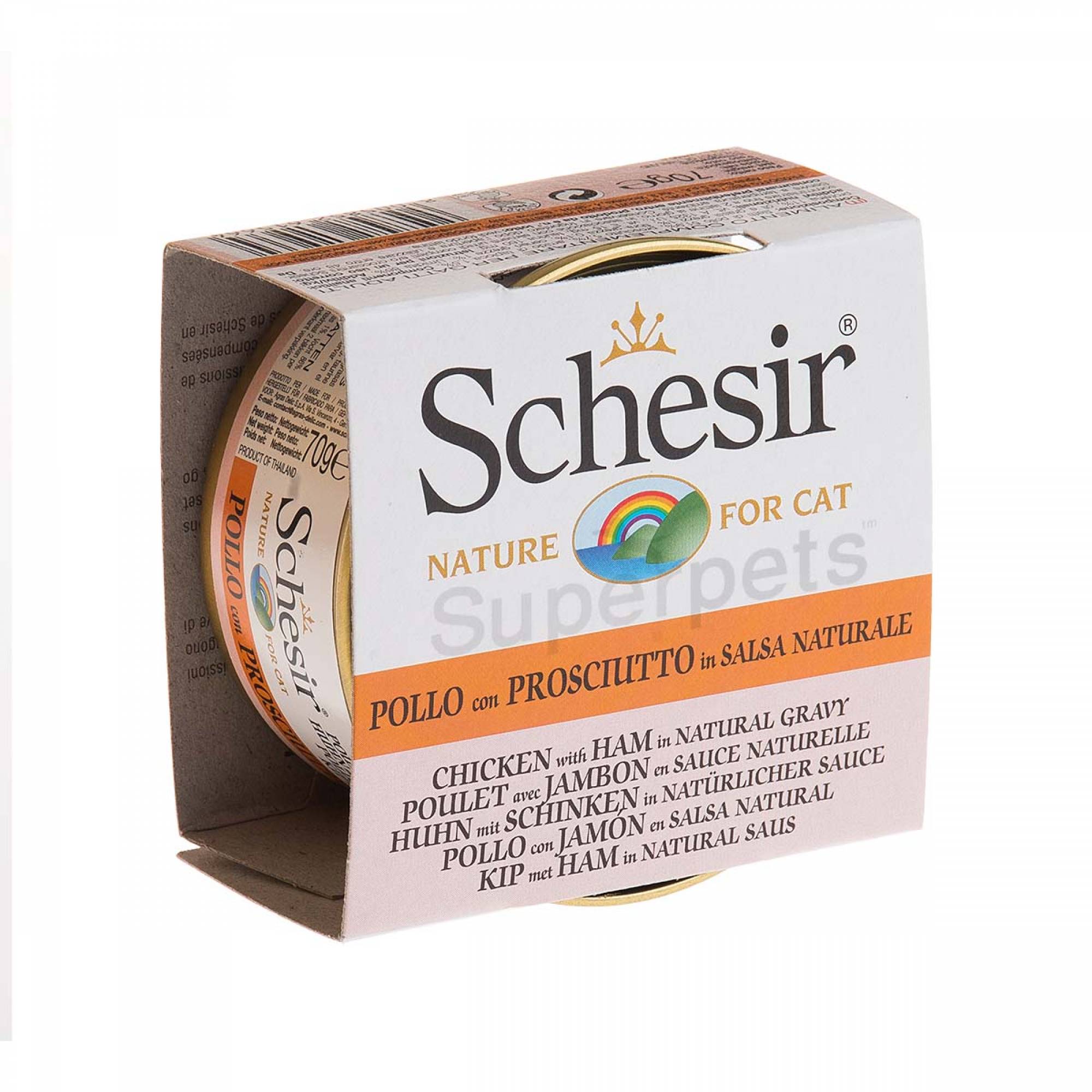 Schesir Cat - Chicken with Ham in Natural Gravy 70gSuperpets Trading