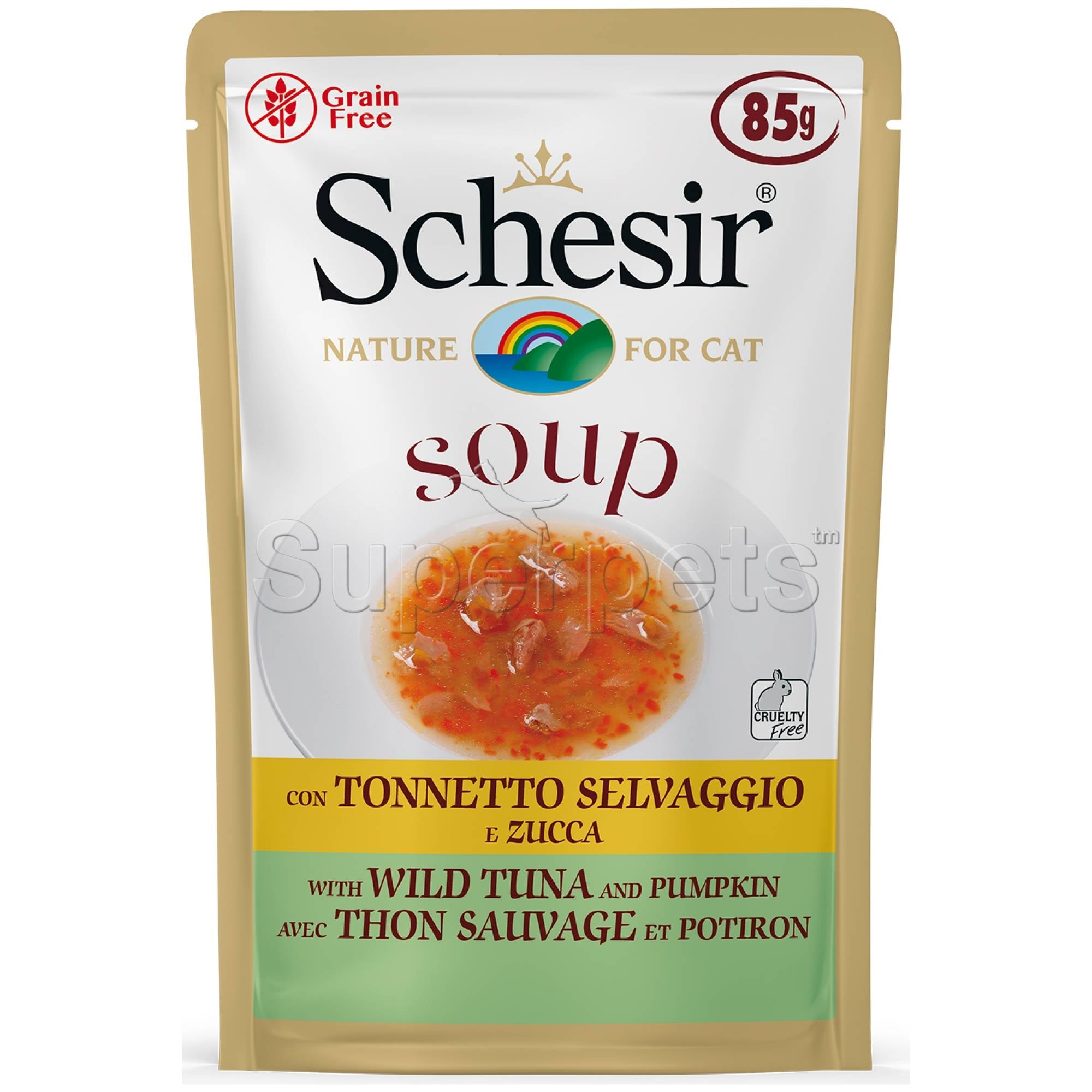 Schesir Cat - Soup Pouch - Wild Tuna and Pumpkin 85gSuperpets Trading