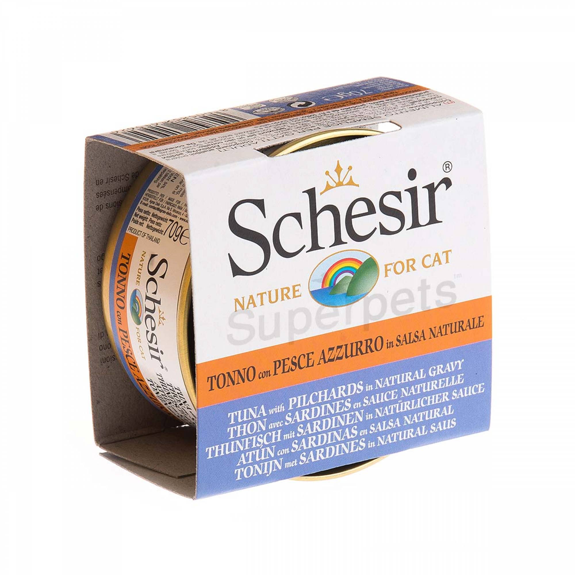 Schesir Cat - Tuna with Pilchards in Natural Gravy 70gSuperpets Trading
