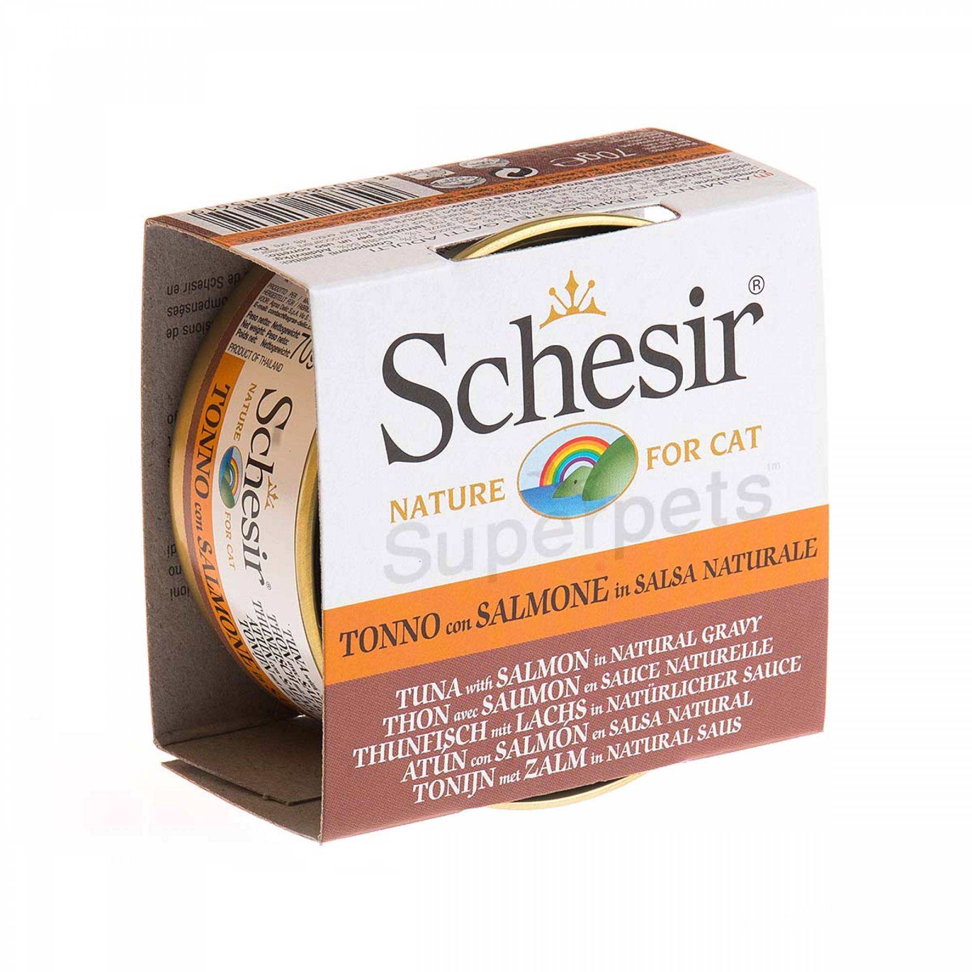 Schesir Cat - Tuna with Salmon in Natural Gravy 70gSuperpets Trading
