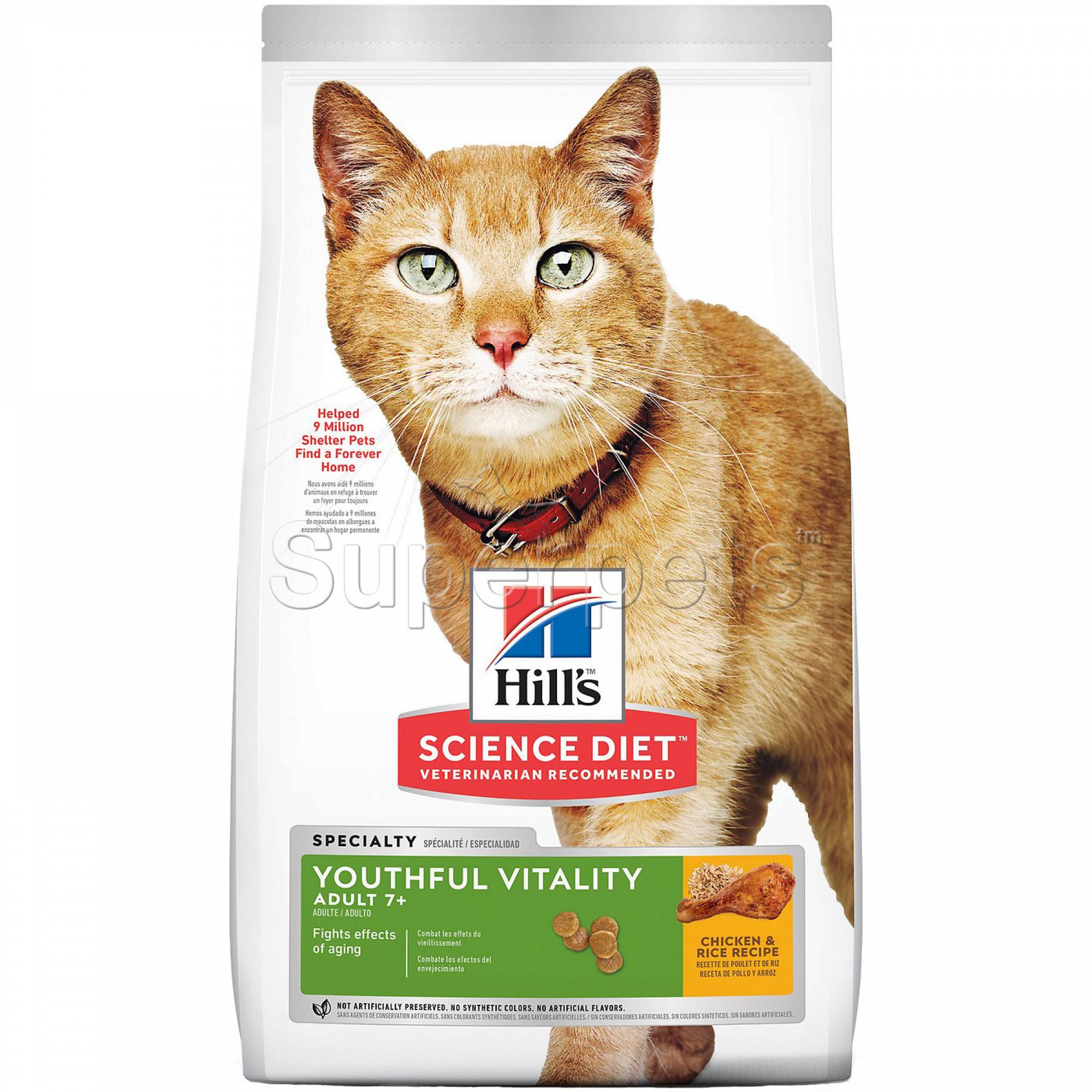 Science Diet - Cat Adult 7+ Years - YOUTHFUL VITALITY Chicken & Rice Recipe 3lb / 1.36kg (10777)Superpets Trading