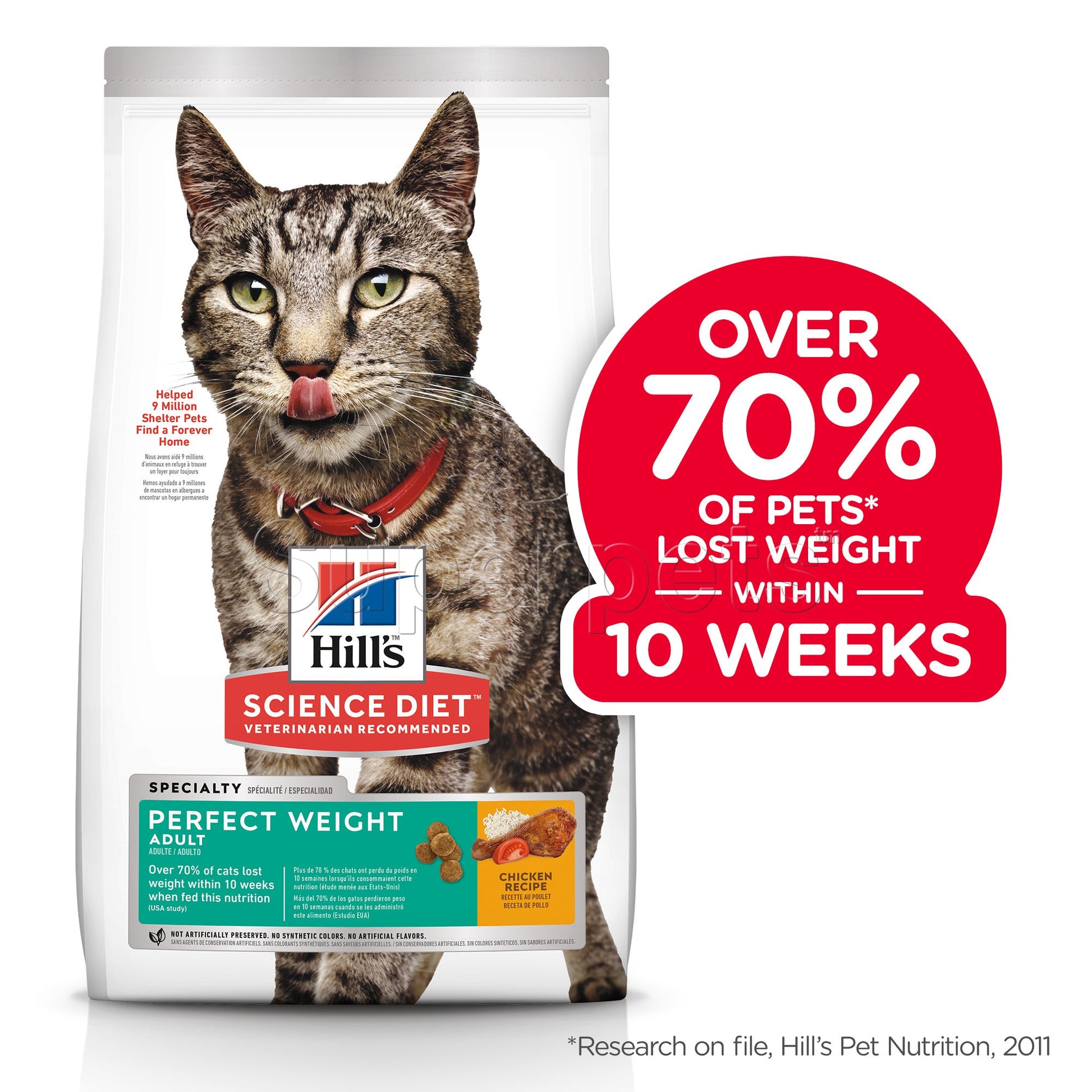 Science Diet - Cat Adult - Perfect Weight Chicken Receipt 6.8kg (15lbs) (2970)CatsSuperpets Trading