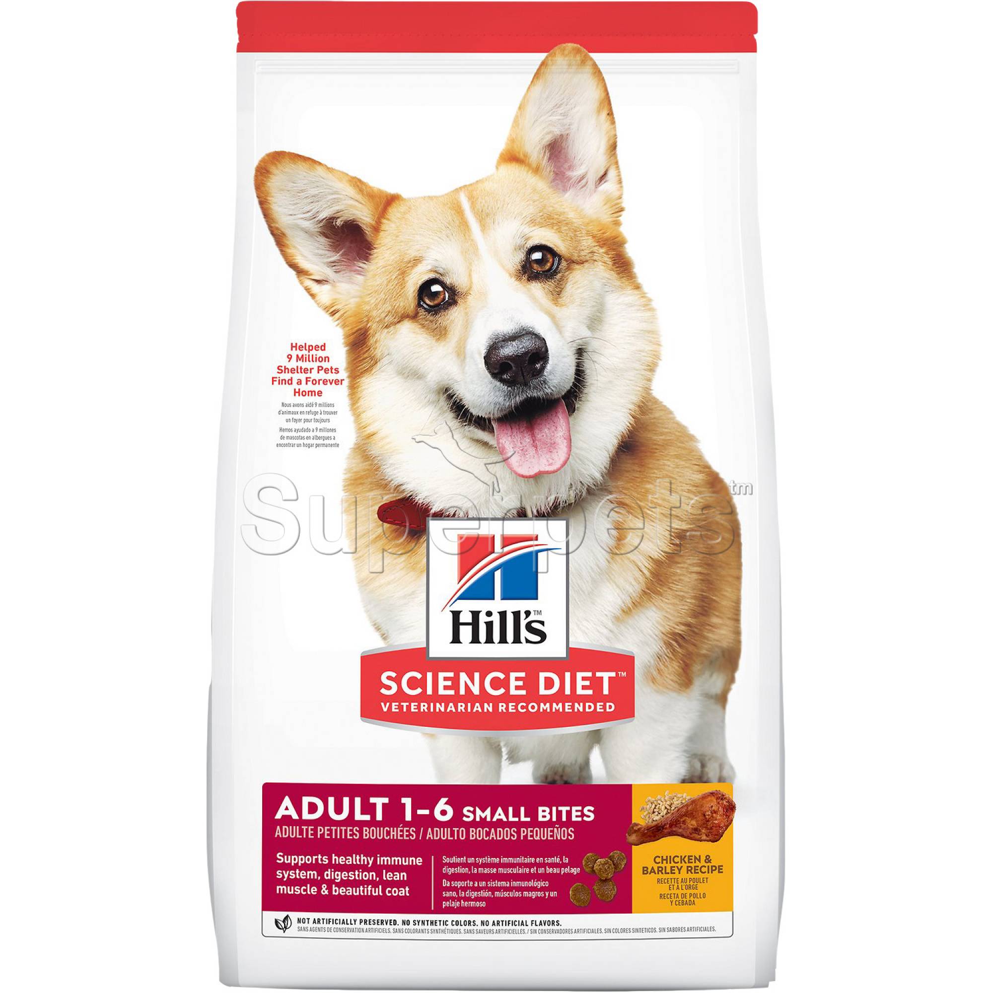Science Diet - Dog Adult 1-6 Years - SMALL BITES Chicken & Barley Recipe 2kg (10323HG)DogsSuperpets Trading