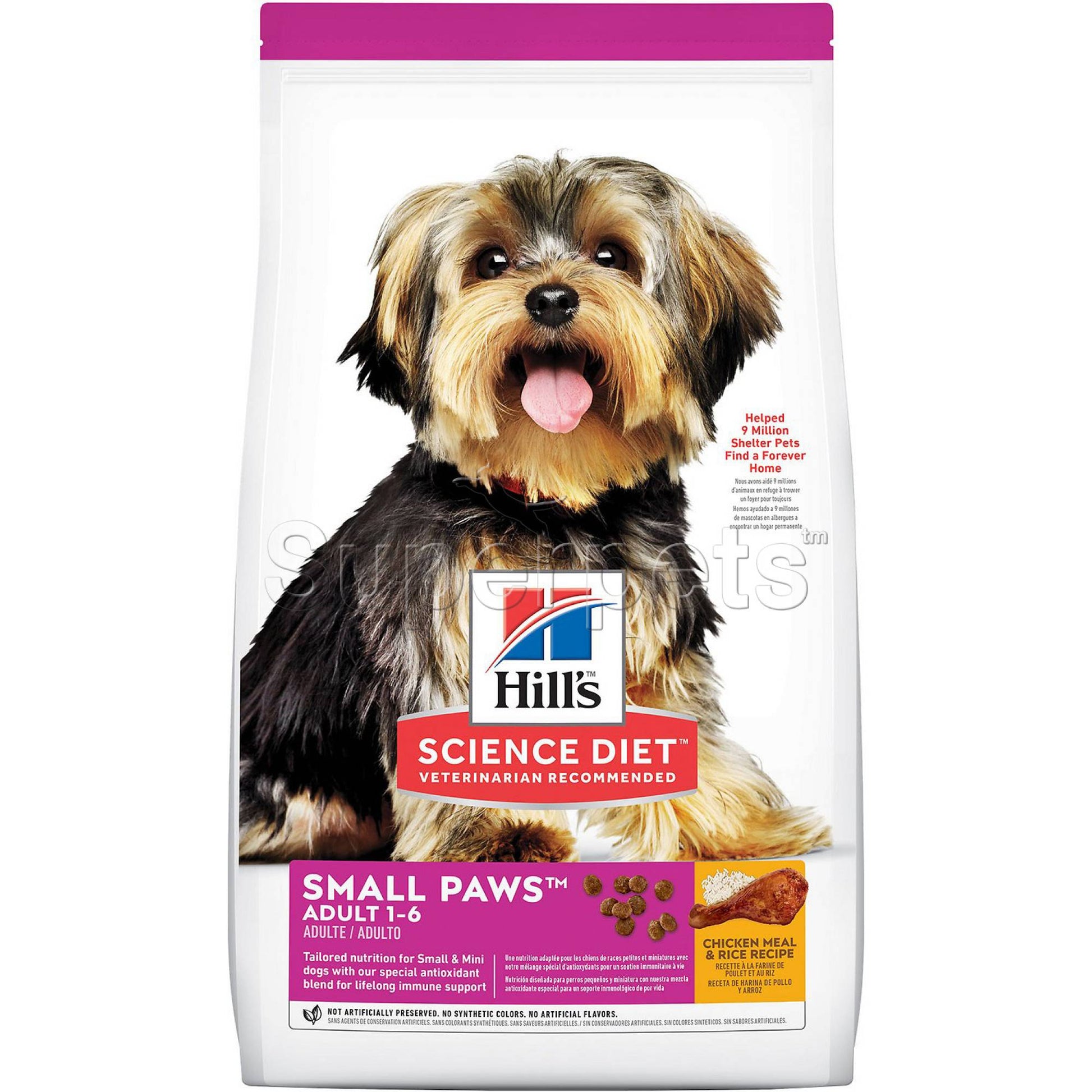 Science Diet - Dog Adult 1-6 Years - SMALL PAWS Chicken Meal & Rice Recipe 1.5kg (603833)DogsSuperpets Trading