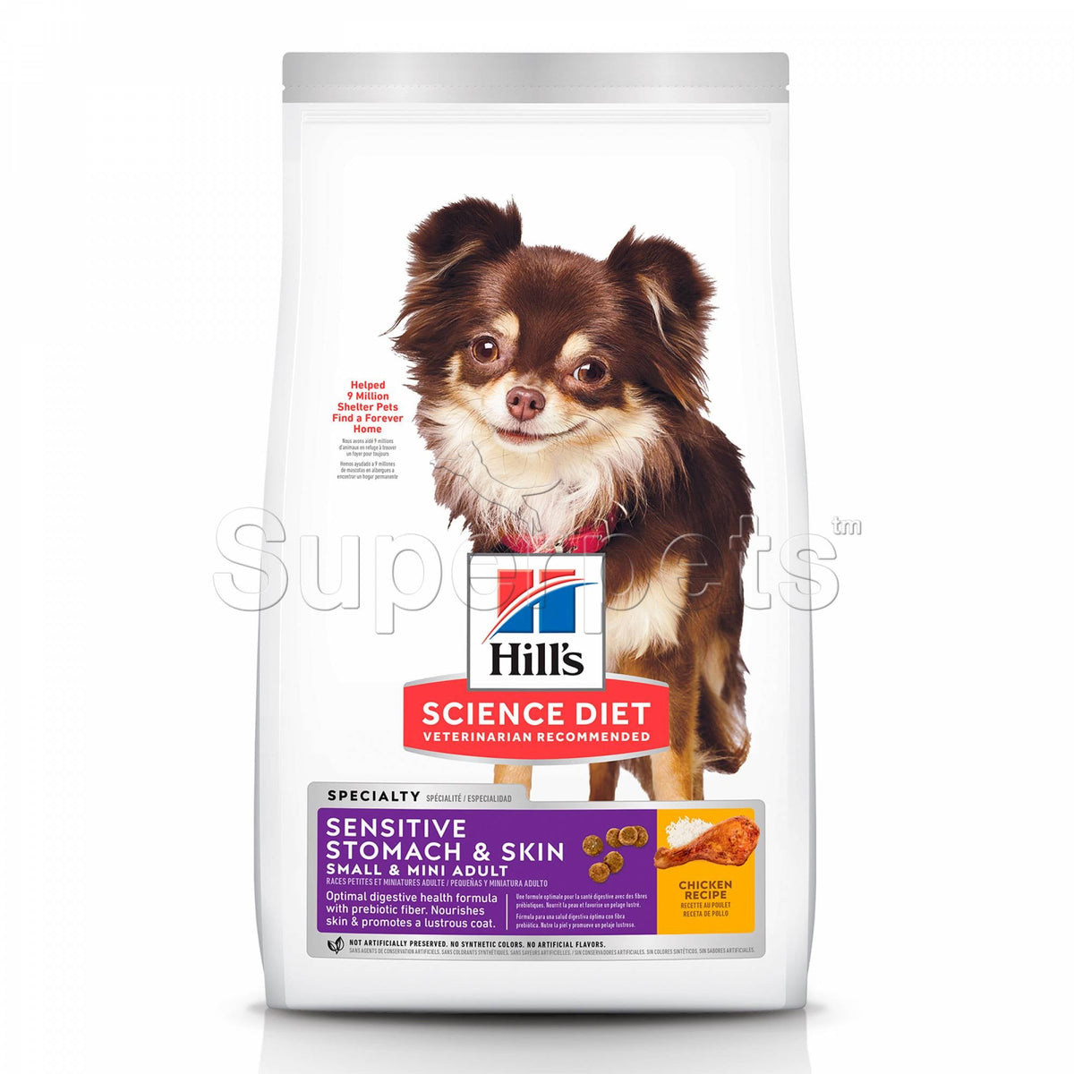 Science Diet - Dog Adult - SENSITIVE SKIN & STOMACH Chicken Recipe 4lb / 1.8kg (10439)Superpets Trading