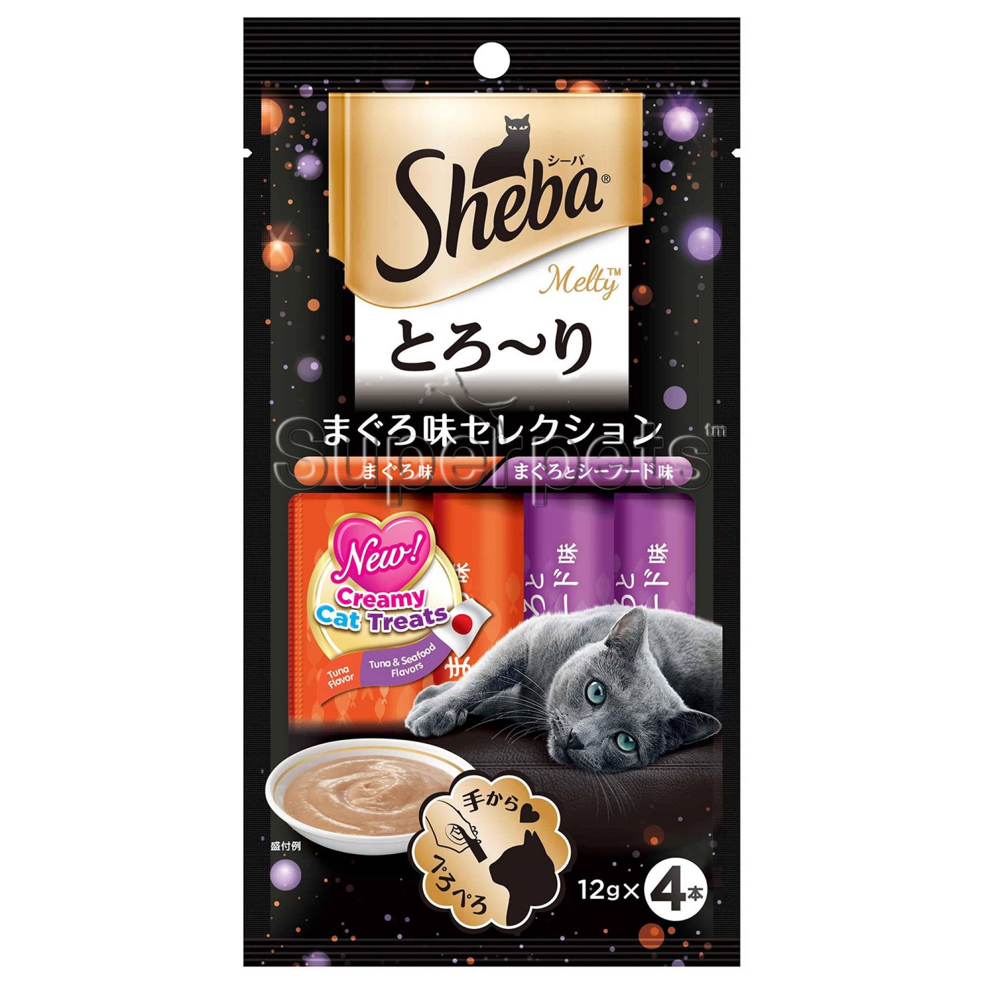 Sheba - Melty Creamy Cat Treats - Tuna / Tuna & Seafood Flavors 12g x 4Superpets Trading