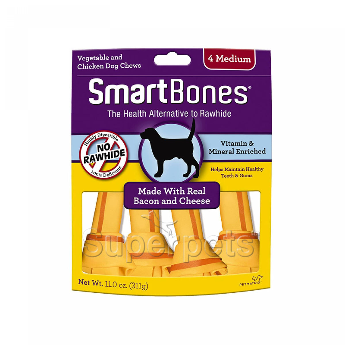 SmartBones Bacon & Cheese Medium 4pcs 314gDogsSuperpets Trading