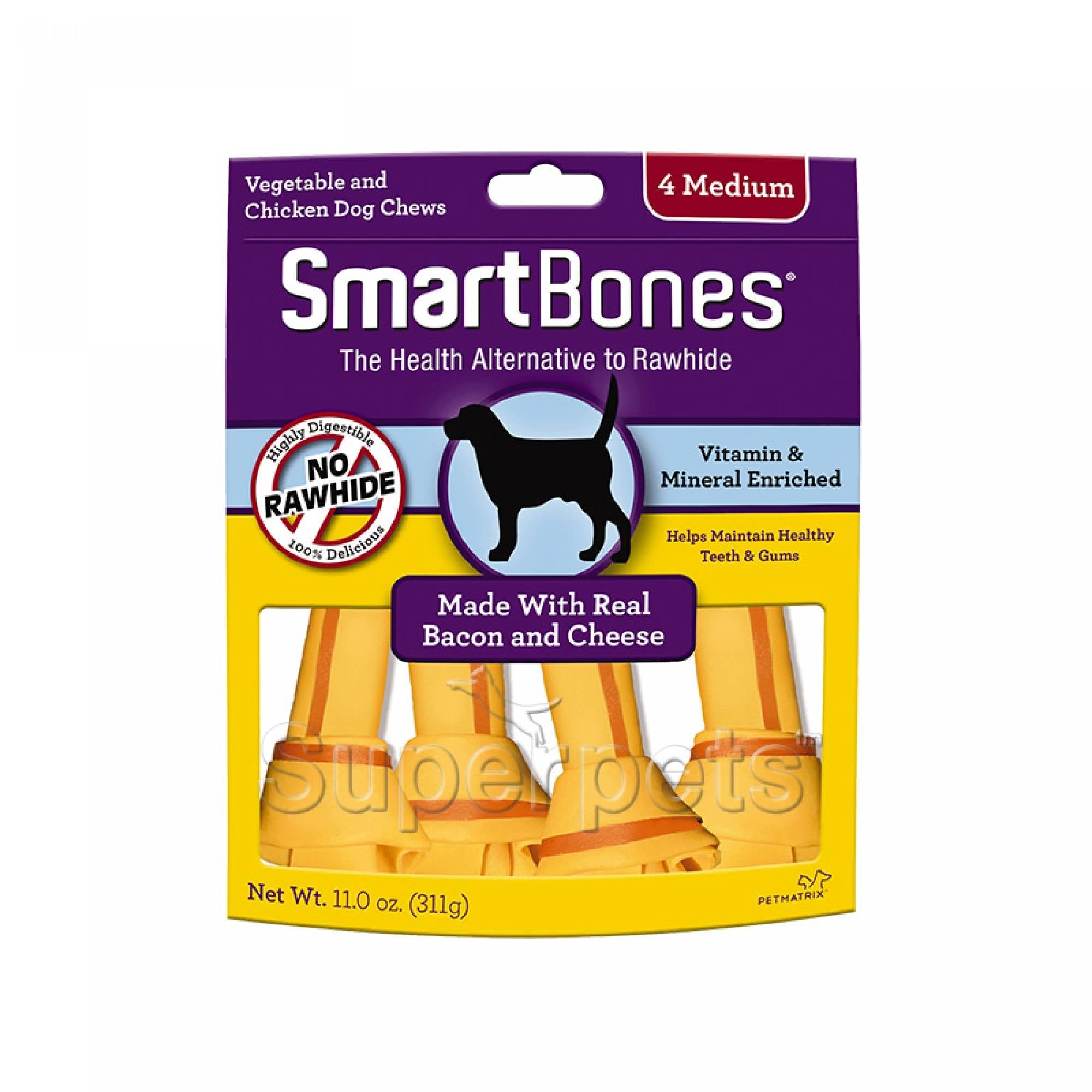 SmartBones Bacon & Cheese Medium 4pcs 314gDogsSuperpets Trading
