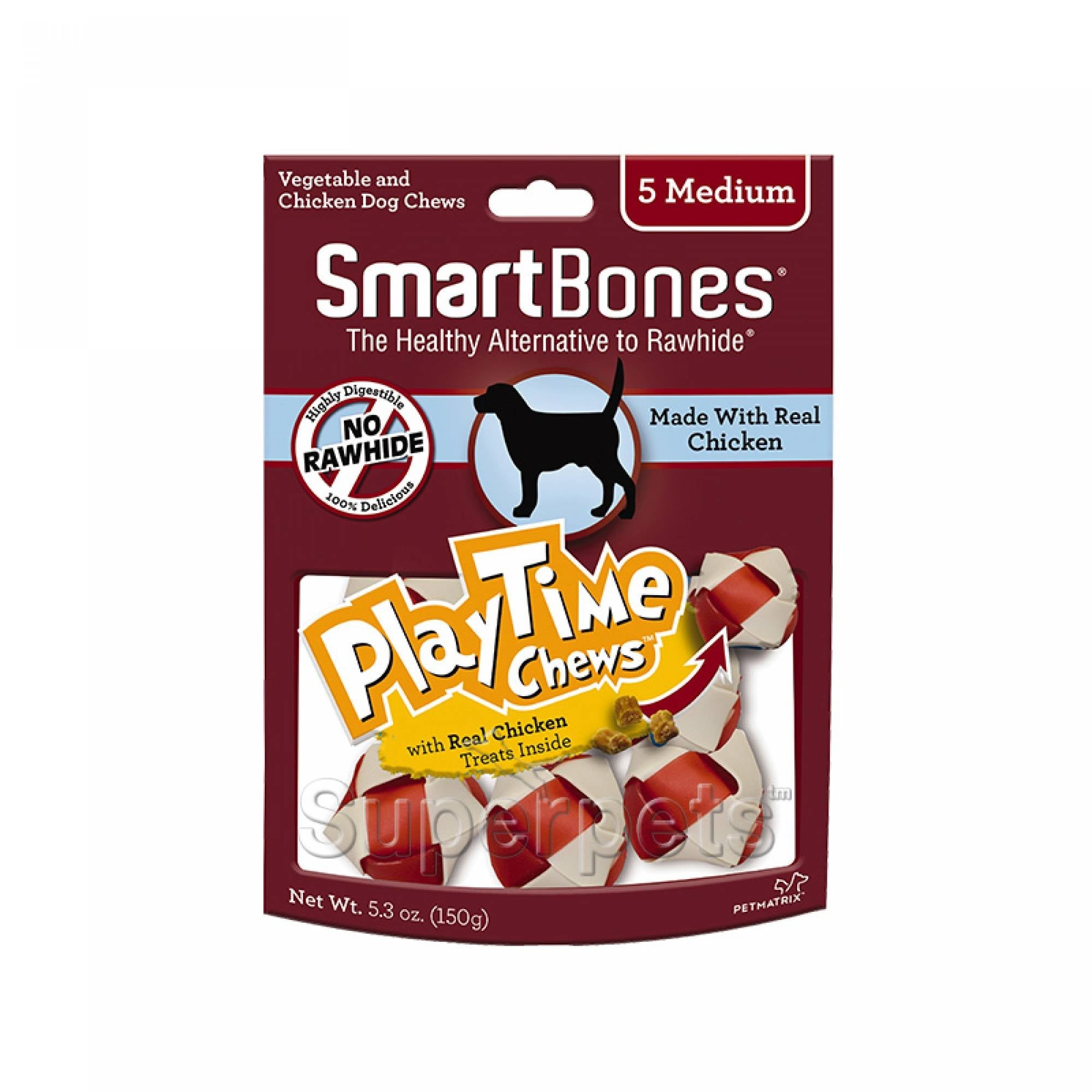 SmartBones Chicken Playtime Chews Medium 5pcs 150gDogsSuperpets Trading