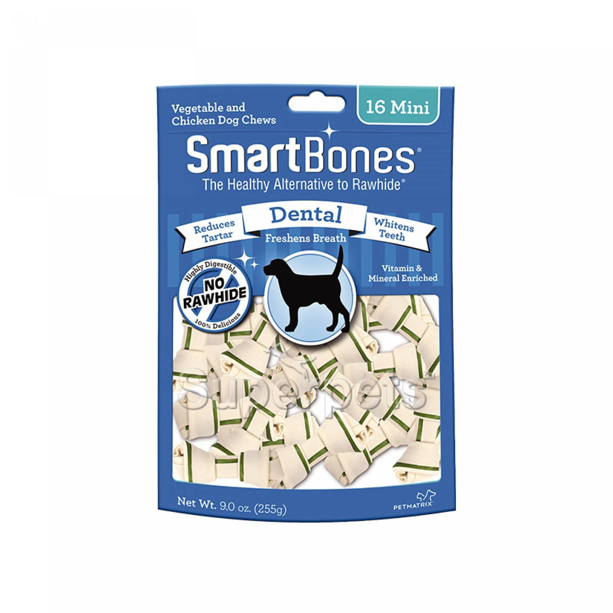 SmartBones Dental Mini 16pcs 255gDogsSuperpets Trading