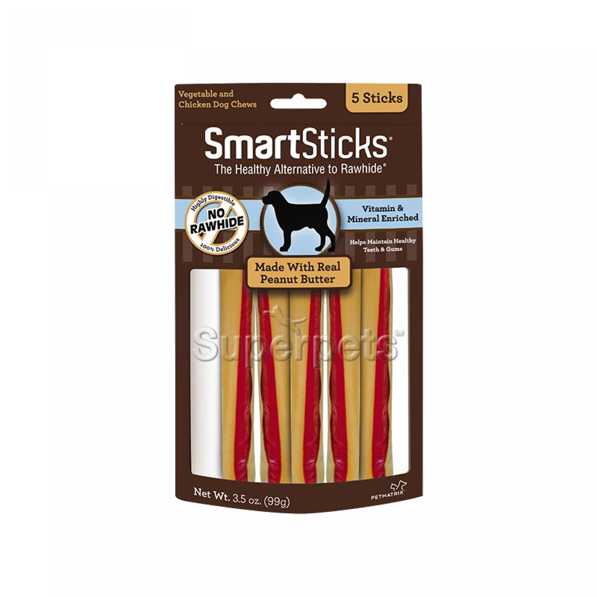 SmartBones Peanut Butter Sticks 5pcs 99gDogsSuperpets Trading