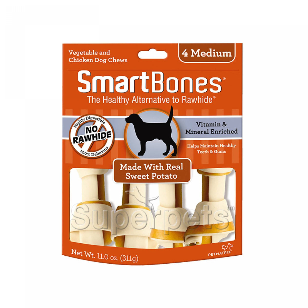 SmartBones Sweet Potato Medium 4pcs 311gDogsSuperpets Trading