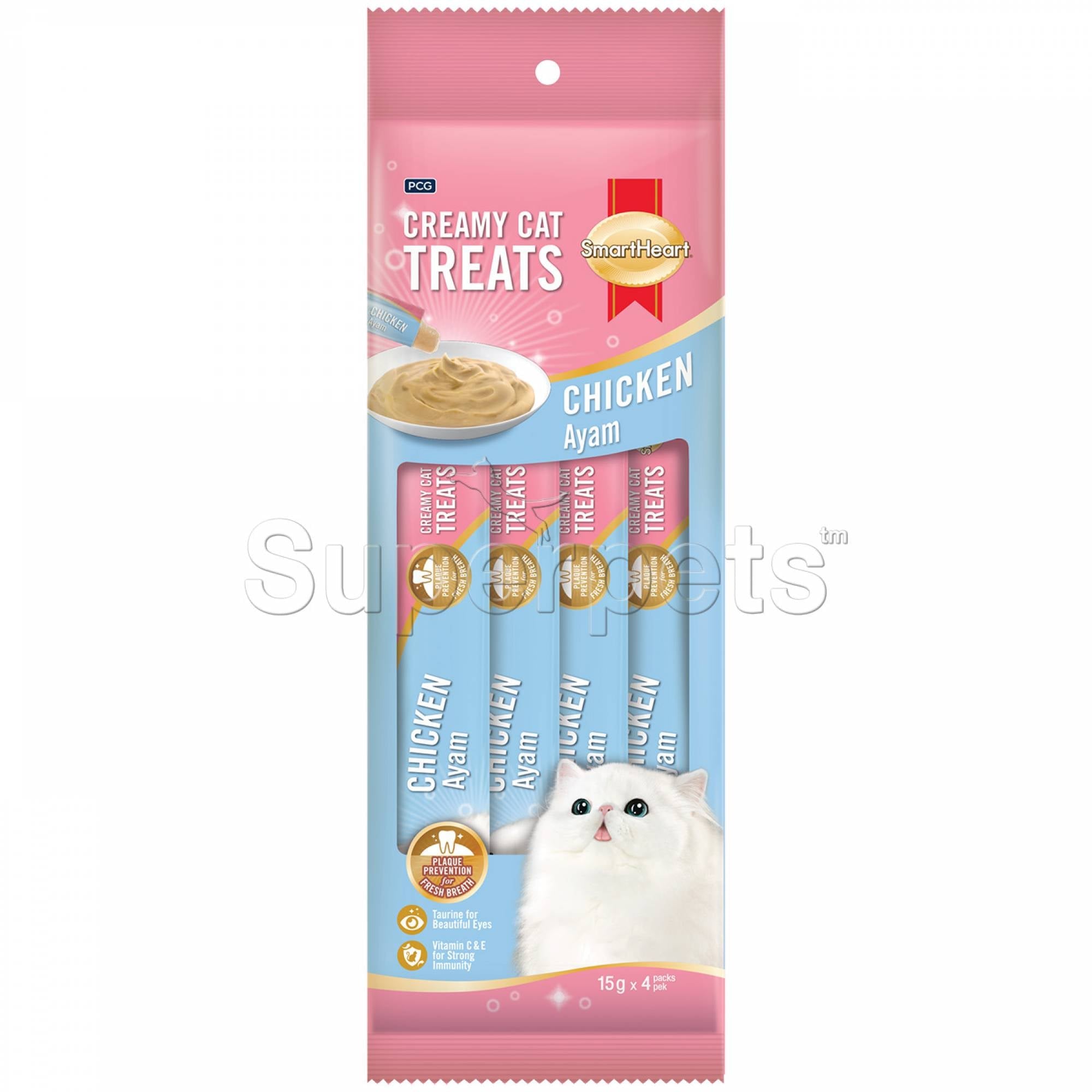 SmartHeart Cat Creamy Chicken 15gx4Superpets Trading