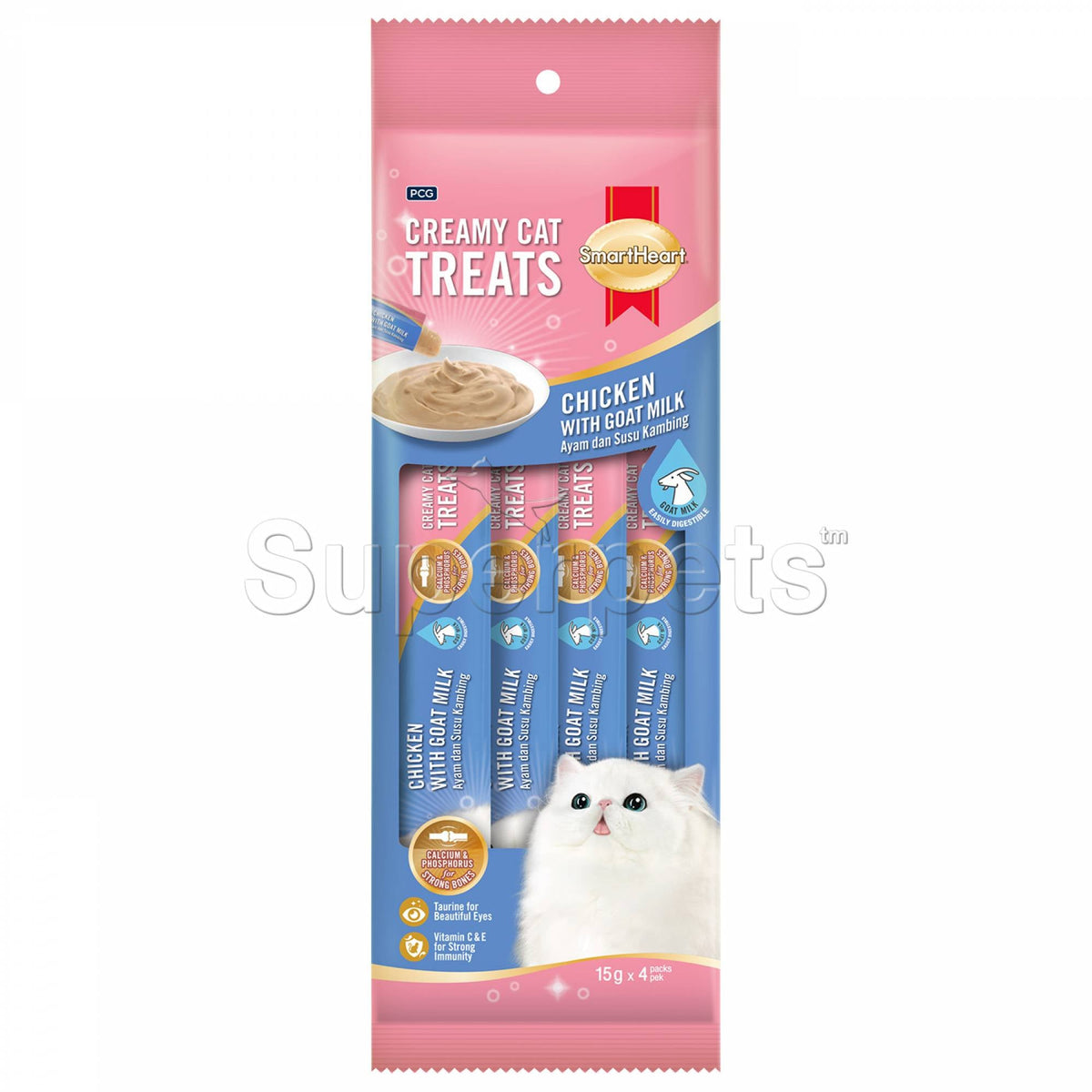 SmartHeart Cat Creamy Chicken with Goat Milk 15gx4Superpets Trading