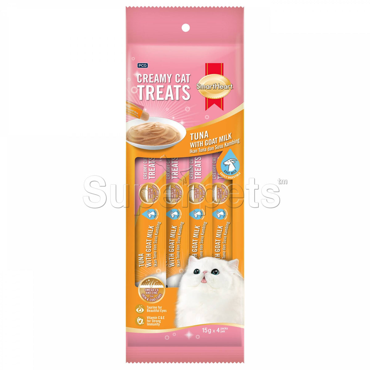 SmartHeart Cat Creamy Tuna with Goat Milk 15gx4Superpets Trading