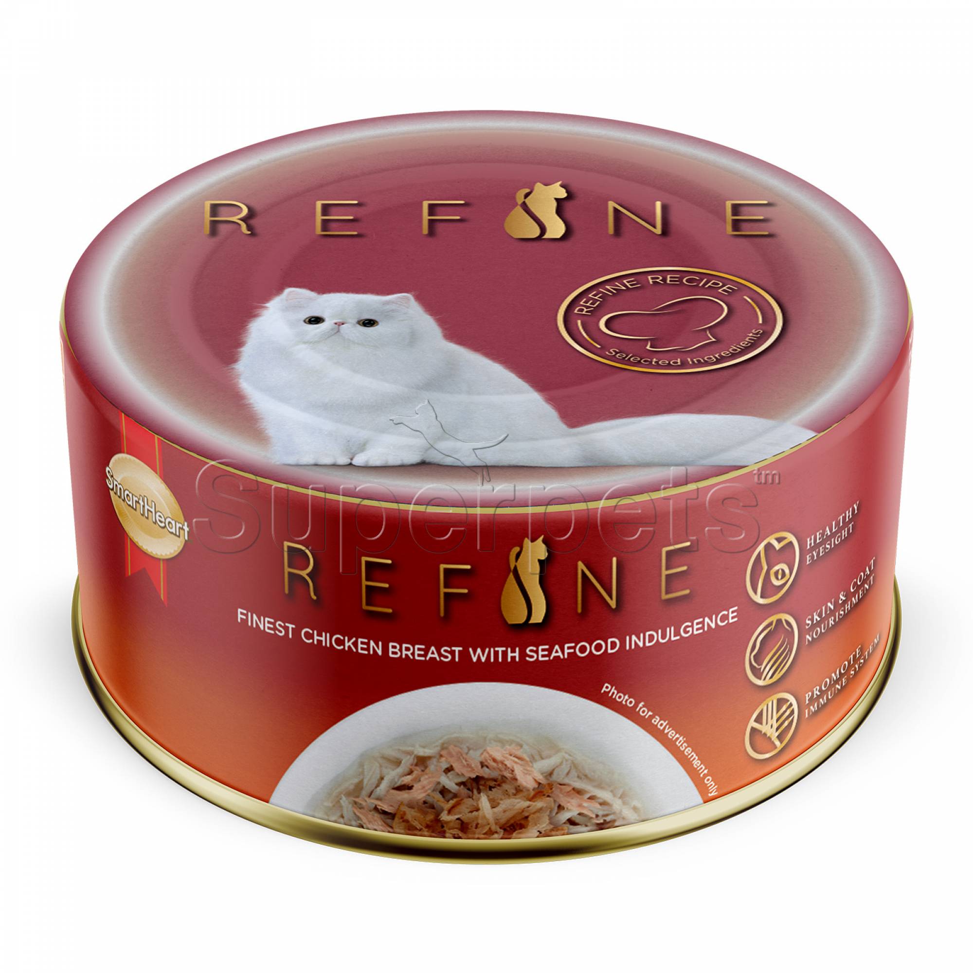 SmartHeart Cat Refine 80g Finest Chicken Breast with Seafood IndulgenceSuperpets Trading
