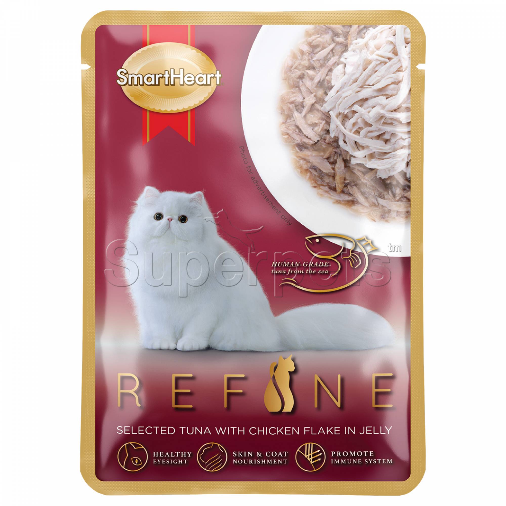 SmartHeart Cat Refine Pouch 70g Selected Tuna with Chicken Flake in JellySuperpets Trading