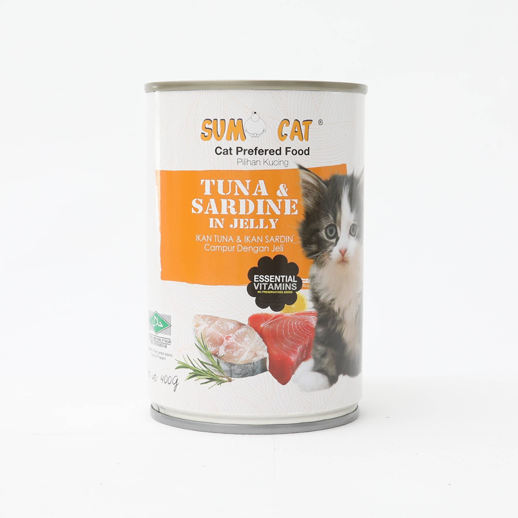 Sumo Cat - Tuna and Sardine in Jelly 400g x 24pcs (1 carton) (*Donation*)Superpets Trading