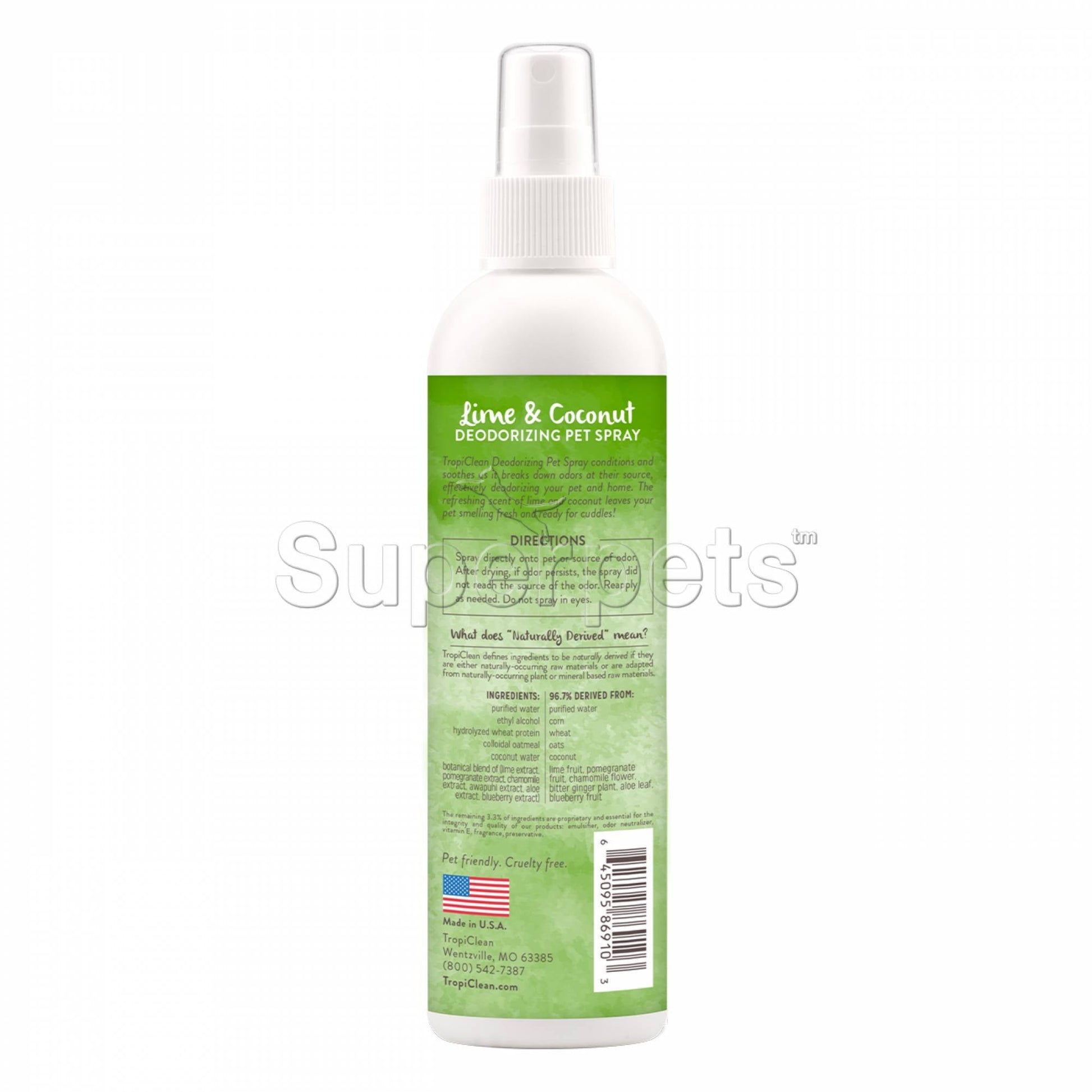 Tropiclean Deodorizing Pet Spray - Lime & Coconut 8oz (236ml)Superpets Trading