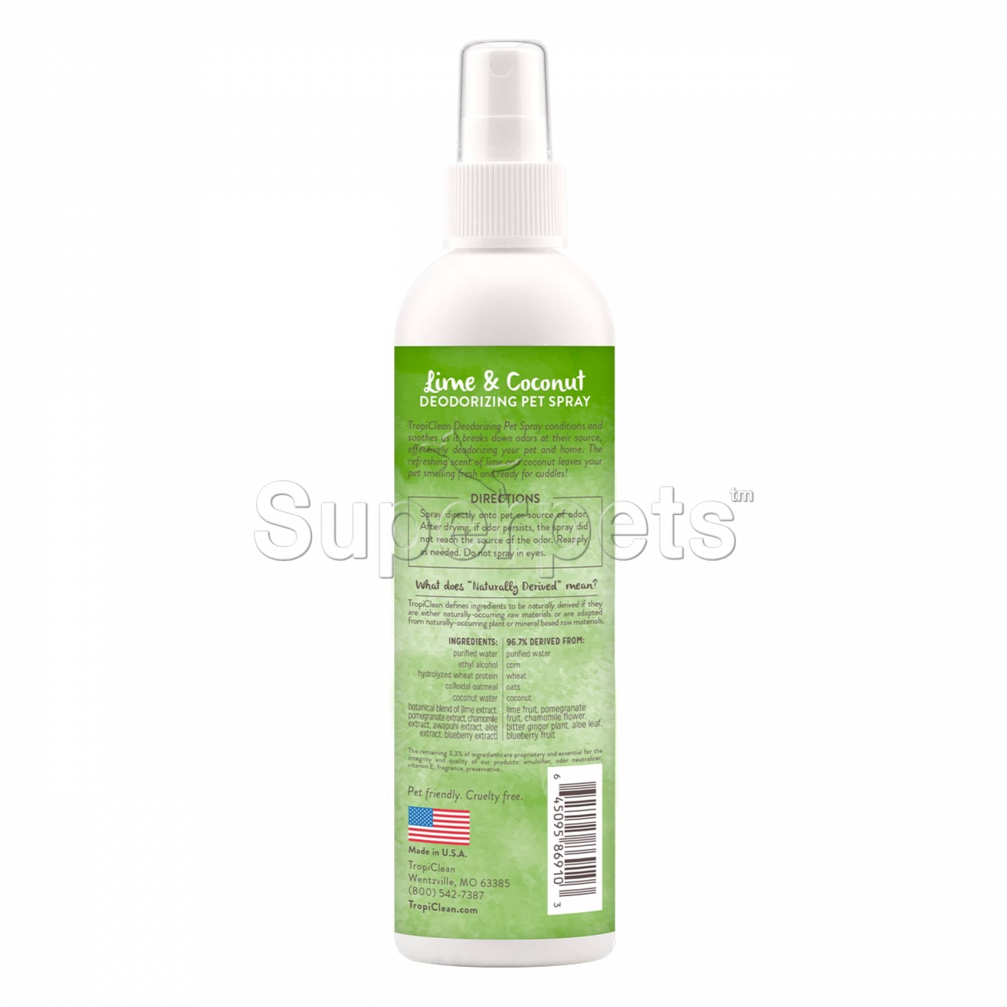 Tropiclean Deodorizing Pet Spray - Lime & Coconut 8oz (236ml)Superpets Trading