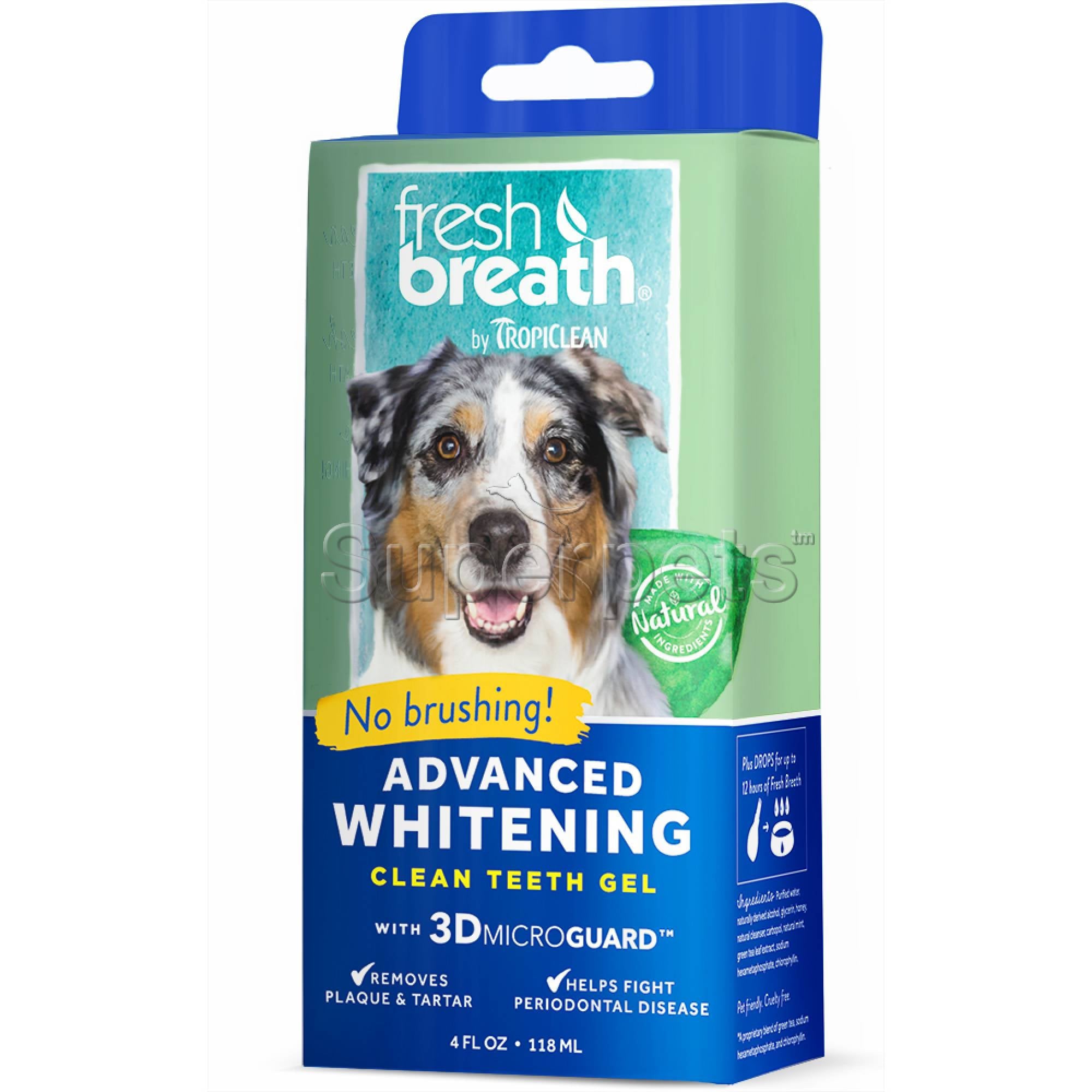 Tropiclean FRESH BREATH Advanced Whitening Clean Teeth Gel 4oz (118ml)DogsSuperpets Trading