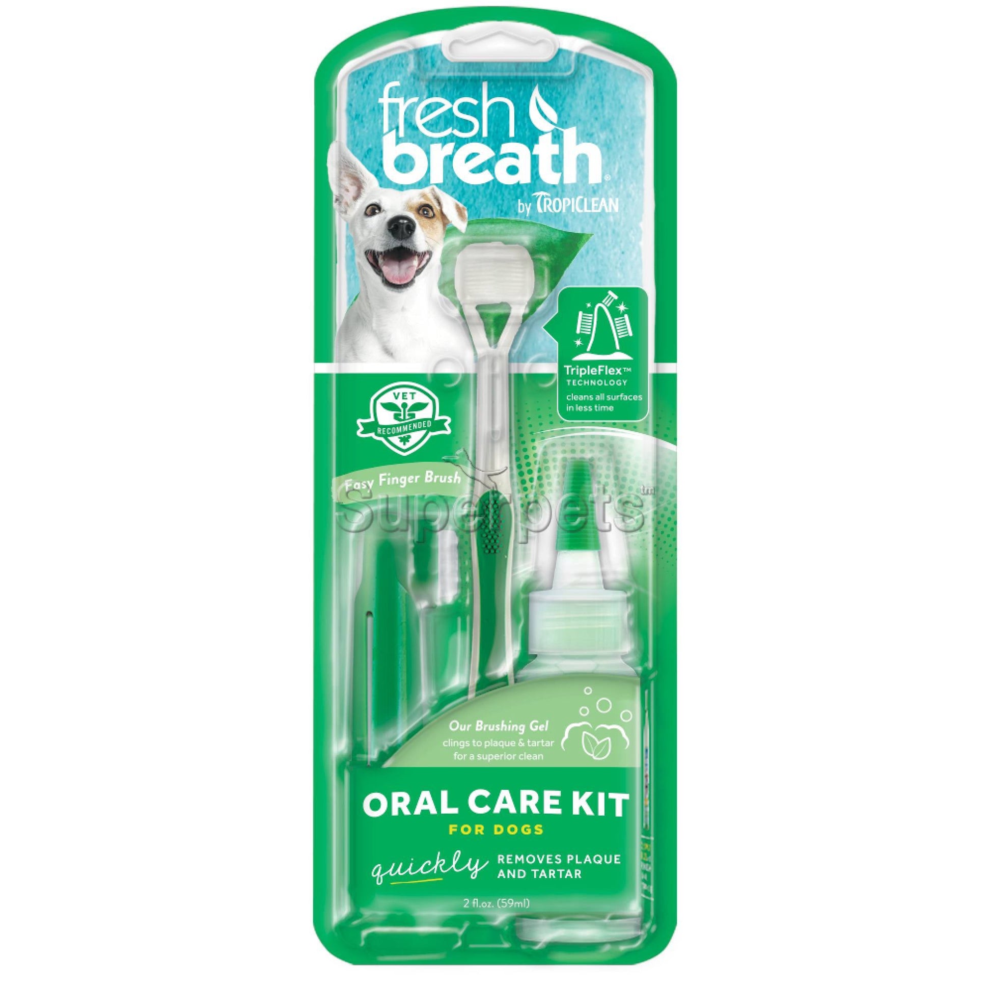 Tropiclean FRESH BREATH Oral Care Kit for Medium/Large Dogs 2oz (59ml)Superpets Trading