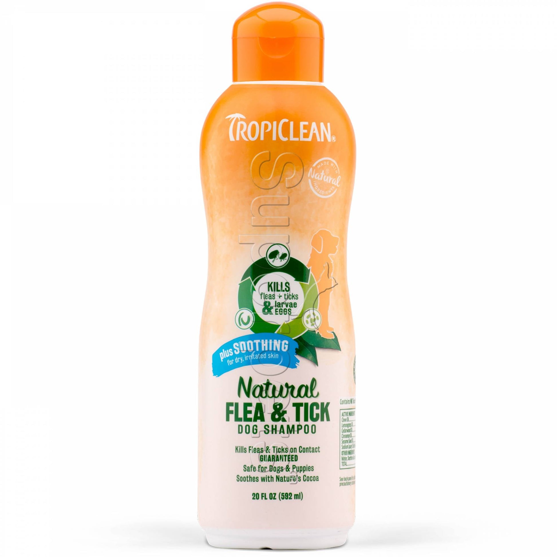 Tropiclean Natural Flea & Tick Dog Shampoo Plus Soothing Cocoa Butter 20oz (592ml)DogsSuperpets Trading