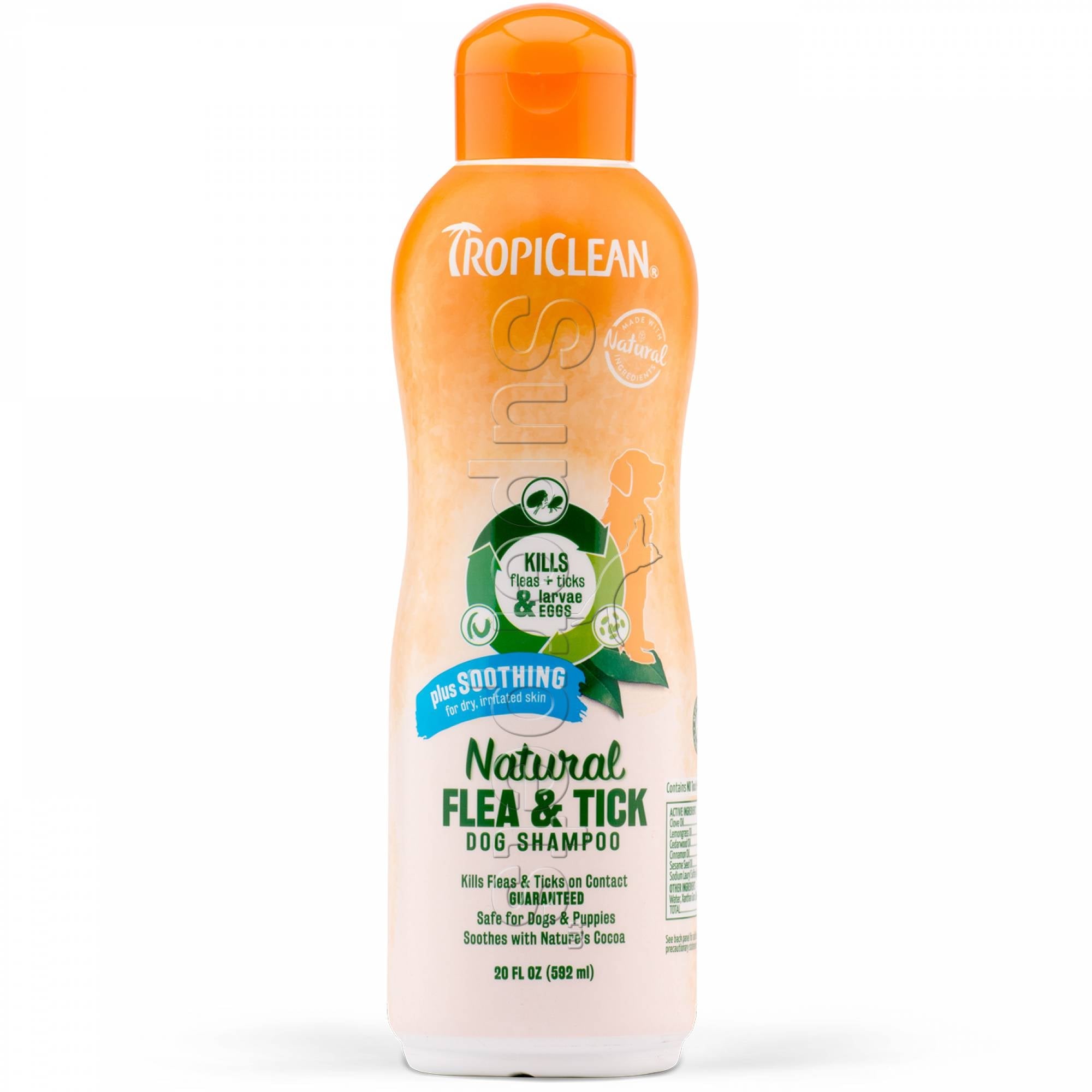 Tropiclean Natural Flea & Tick Dog Shampoo Plus Soothing Cocoa Butter 20oz (592ml)DogsSuperpets Trading