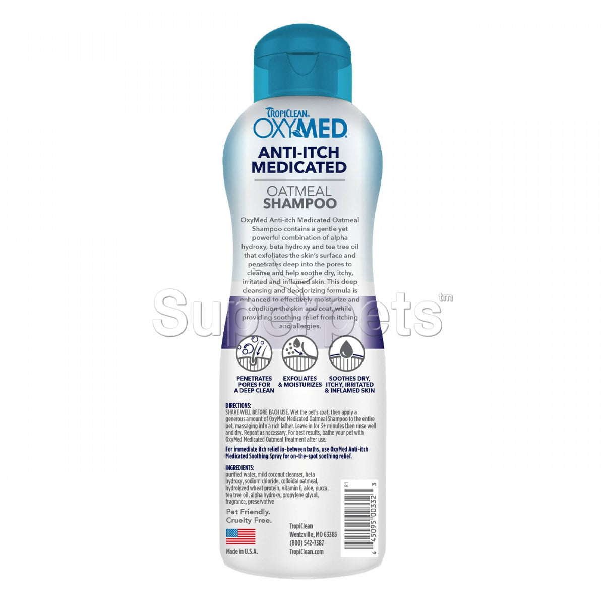 Tropiclean OxyMed Anti-Itch Medicated Oatmeal Shampoo 20oz (592ml)Superpets Trading
