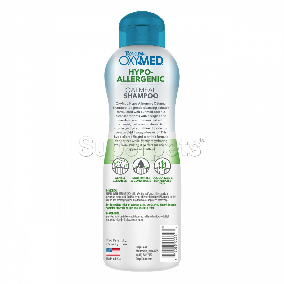 Tropiclean OxyMed Hypo-allergenic Oatmeal Shampoo 20oz (592ml)Superpets Trading