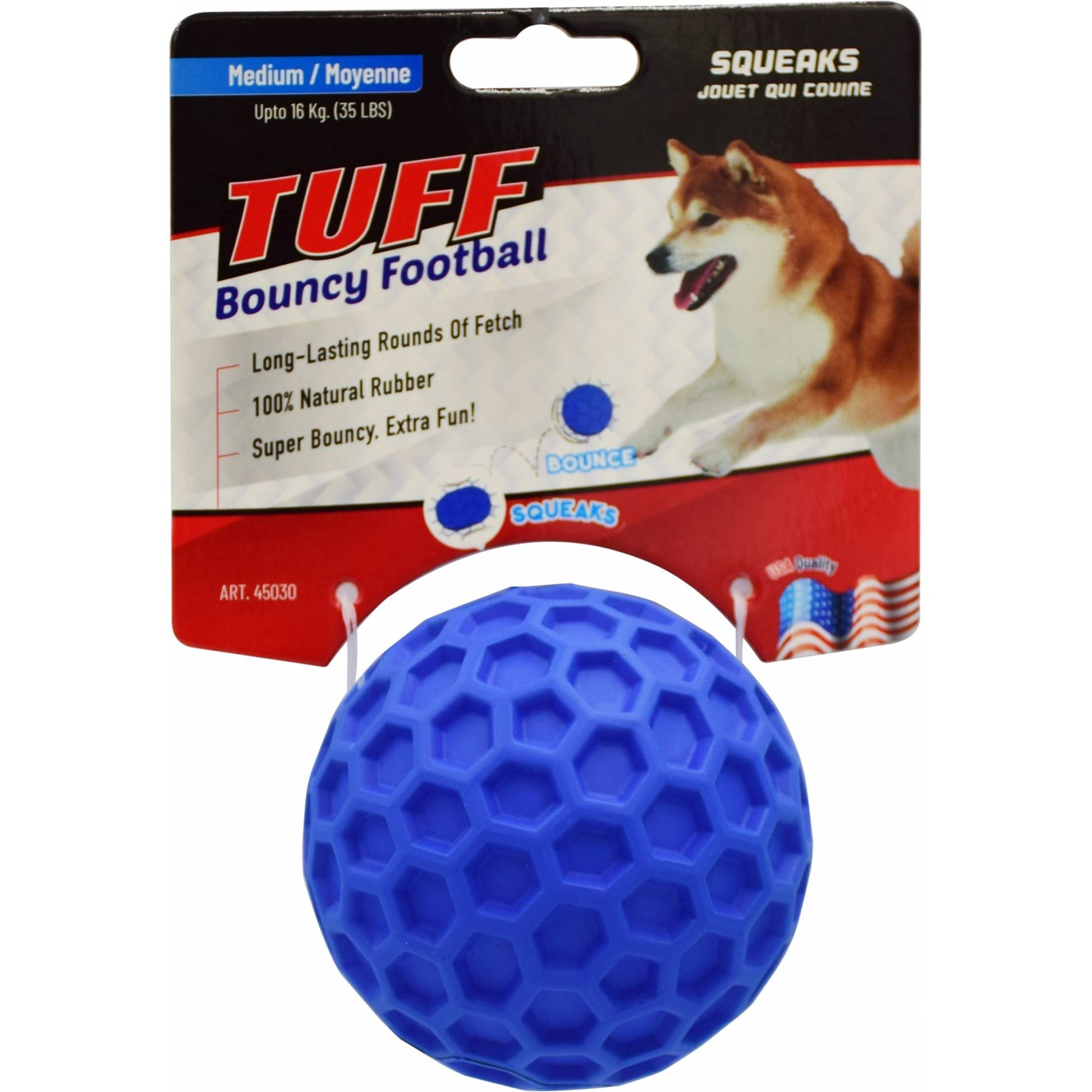 Tuff by Pet Protect - Squeaky Bouncy FootballDogsSuperpets Trading