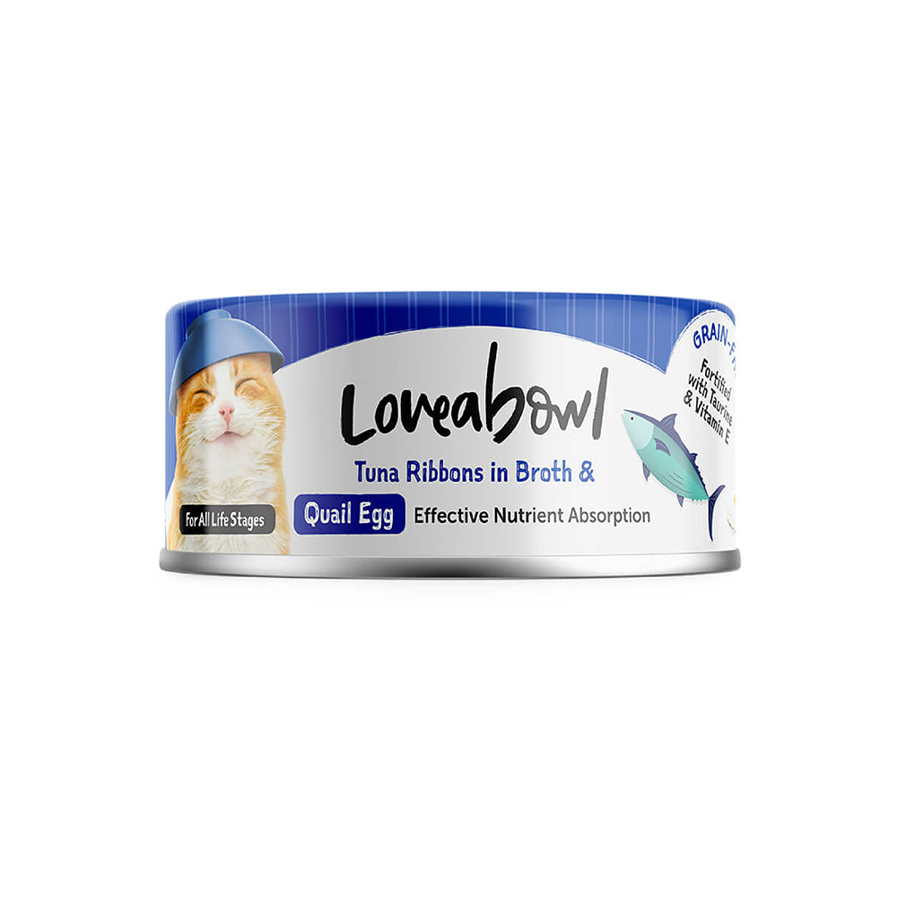 Loveabowl Tuna Ribbons in broth with Quail Egg 70g x 24 cans (1 Carton)