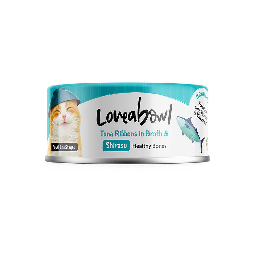 Loveabowl Tuna Ribbons in broth with Shirasu 70g x 24 cans (1 Carton)
