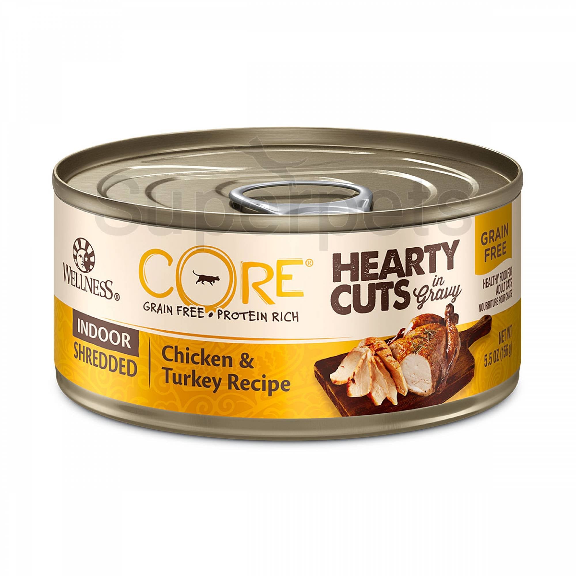 Wellness - Cat Core Grain-Free 156g Hearty Cuts In Gravy Shredded Chicken & Turkey RecipeSuperpets Trading