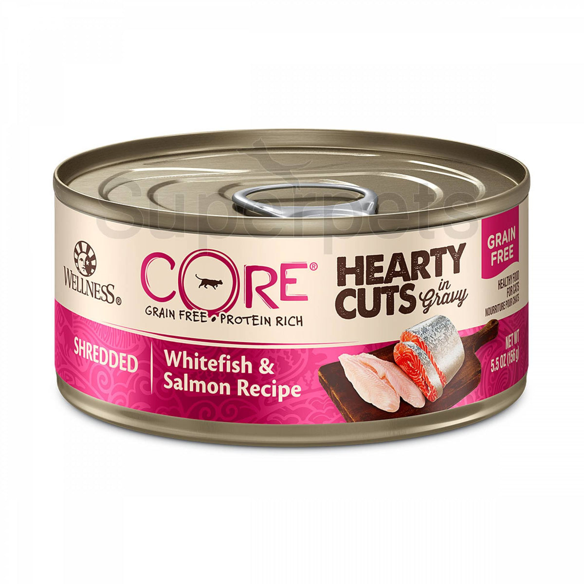 Wellness - Cat Core Grain-Free 156g Hearty Cuts In Gravy Shredded Whitefish & Salmon RecipeSuperpets Trading